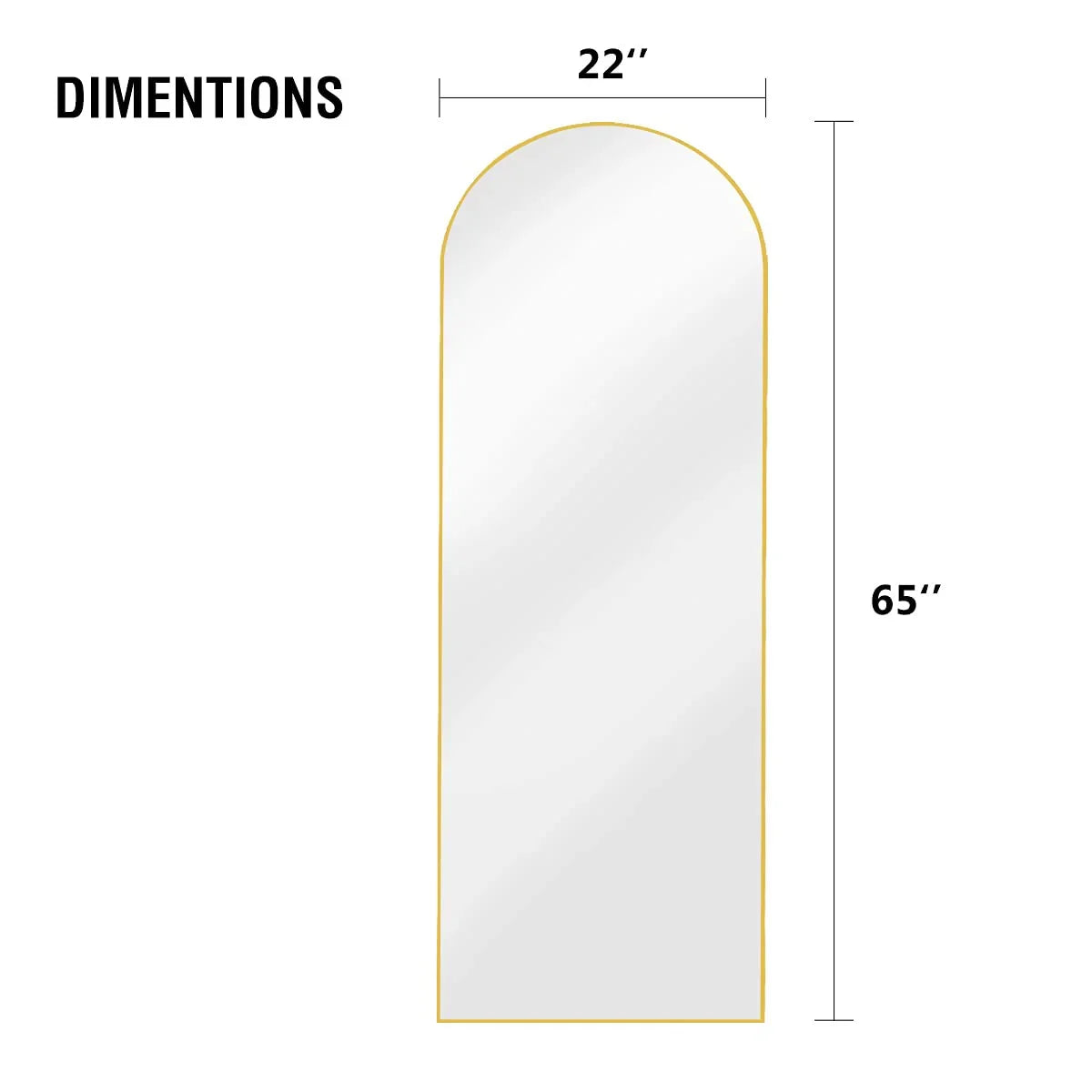 OGCAU Floor Full Length Mirror, 56"x20" Arched Full Body Mirror, Hanging or Leaning, Standing, Wall Mounted with Aluminum Frame for Bedroom Living Room, White jlhbookstore.store