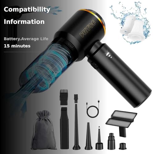 Handheld Vacuum,Car Vacuum Cleaner,4-in-1 20000PA High Power Portable Rechargeable Vacuum Cleaner with Brushless Motor, Small Handheld Vacuum & Air Blower & Pump-Black