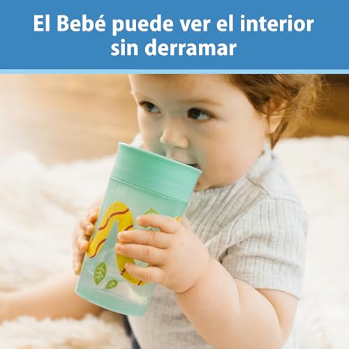 Dr. Brown's Polypropylene (PP) Milestones Cheers 360 Sippy Training Cups for Babies and Toddlers - Blue/Green - 10oz - 2-Pack - 9m+