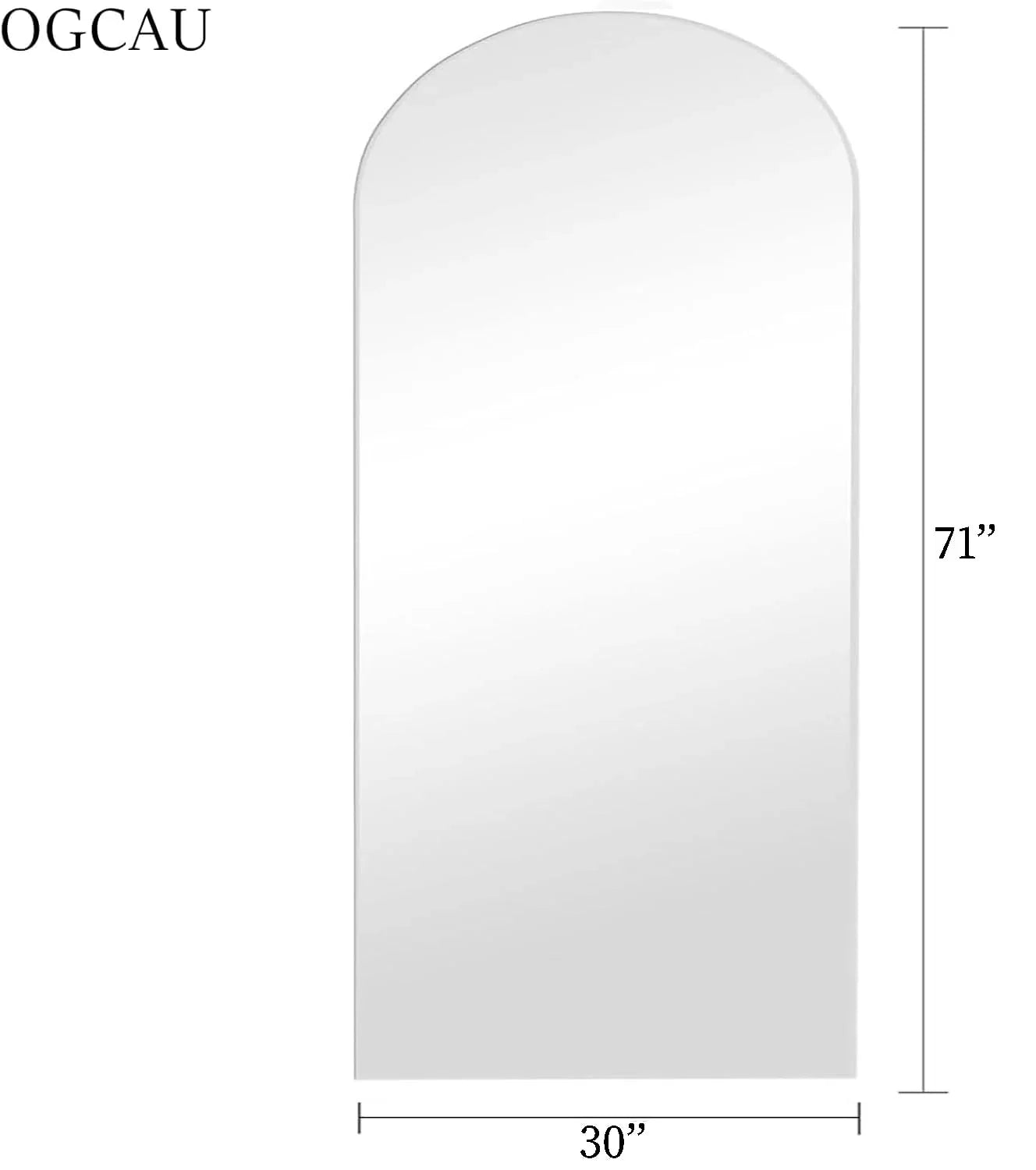 OGCAU Floor Full Length Mirror, 56"x20" Arched Full Body Mirror, Hanging or Leaning, Standing, Wall Mounted with Aluminum Frame for Bedroom Living Room, White jlhbookstore.store