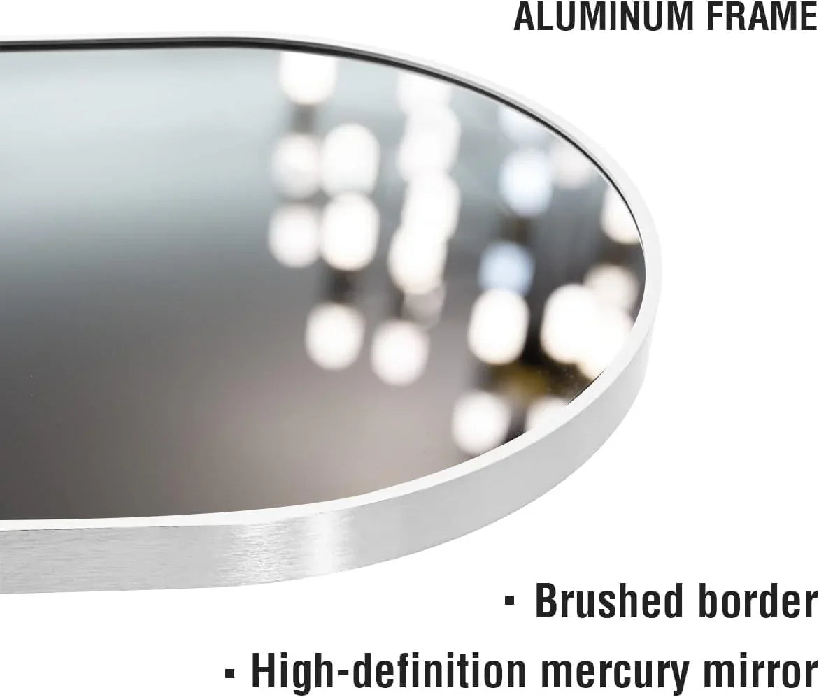 OGCAU Floor Full Length Mirror, 56"x20" Arched Full Body Mirror, Hanging or Leaning, Standing, Wall Mounted with Aluminum Frame for Bedroom Living Room, White jlhbookstore.store