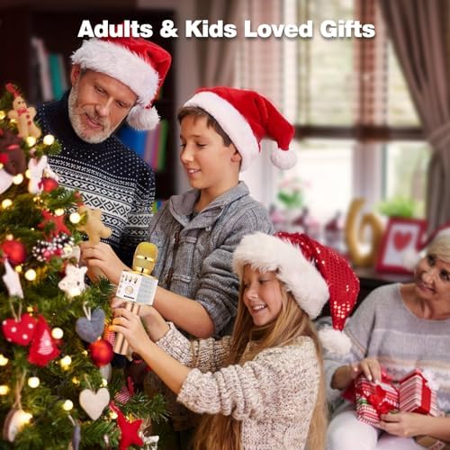 BONAOK Wireless Bluetooth Karaoke Microphone, Portable Toy Microphone for Singing, Gifts to Girls Boys Kids Adults All Age Q37（Bright Purple） jlhbookstore.store