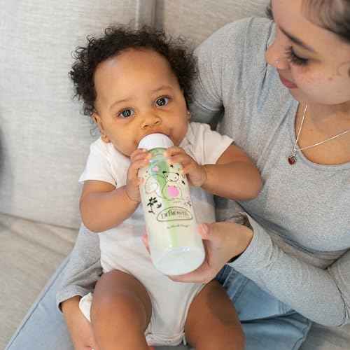 Dr. Brown's Natural Flow Anti-Colic Options+ Narrow Baby Bottle, Goat and Squirrel, 8 oz/250 mL, with Level 1 Slow Flow Nipple, BPA Free, 0m+, 2-Pack