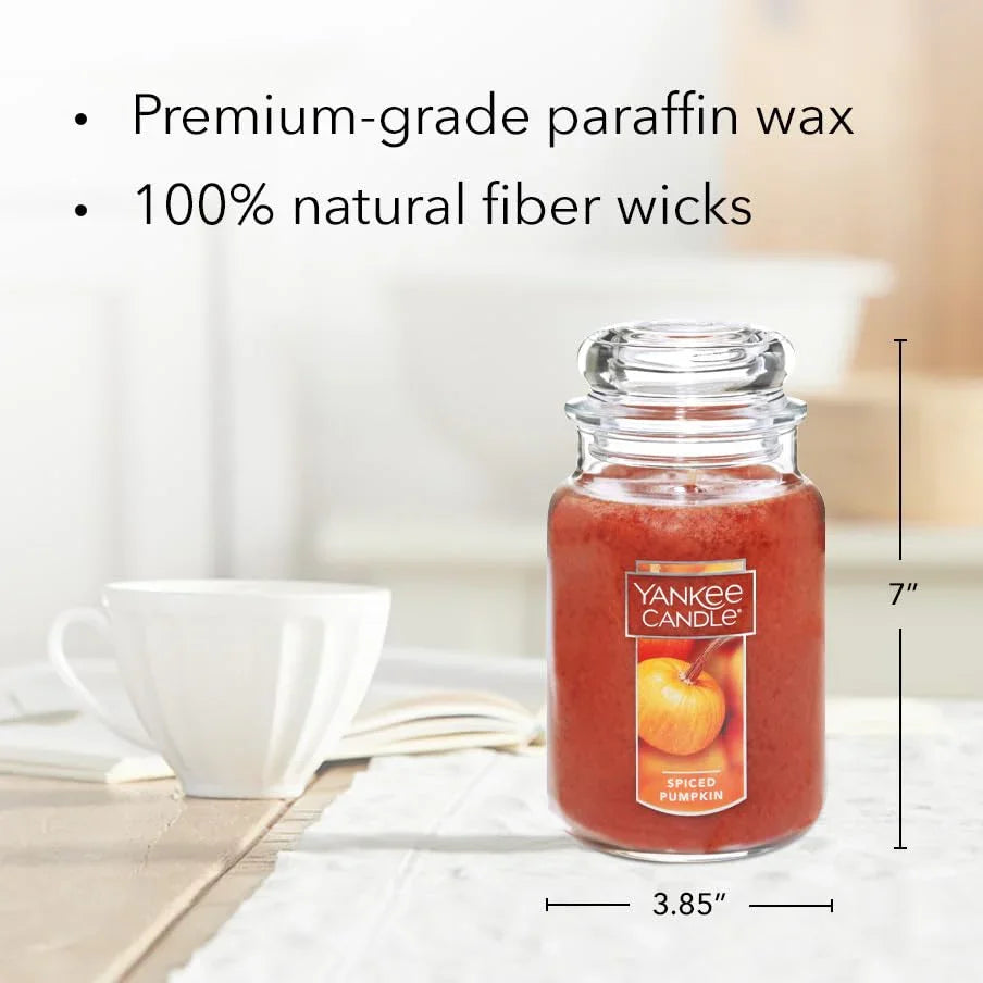 Yankee Candle Autumn Wreath, Fall Scented Candle, 22oz Large Jar with up to 150 Hour Burn Time - Jlhbookstore.store