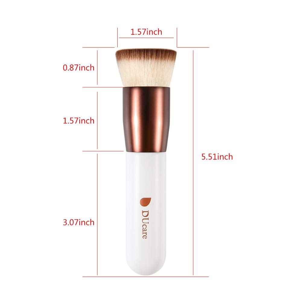 DUcare Kabuki Foundation Brush for Liquid Makeup Flat Top Professional Stick Buffing Blending Mineral Powder Large Face Makeup Brush, Black