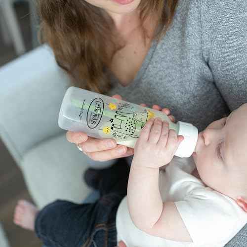 Dr. Brown's Natural Flow Anti-Colic Options+ Narrow Baby Bottle, Goat and Squirrel, 8 oz/250 mL, with Level 1 Slow Flow Nipple, BPA Free, 0m+, 2-Pack