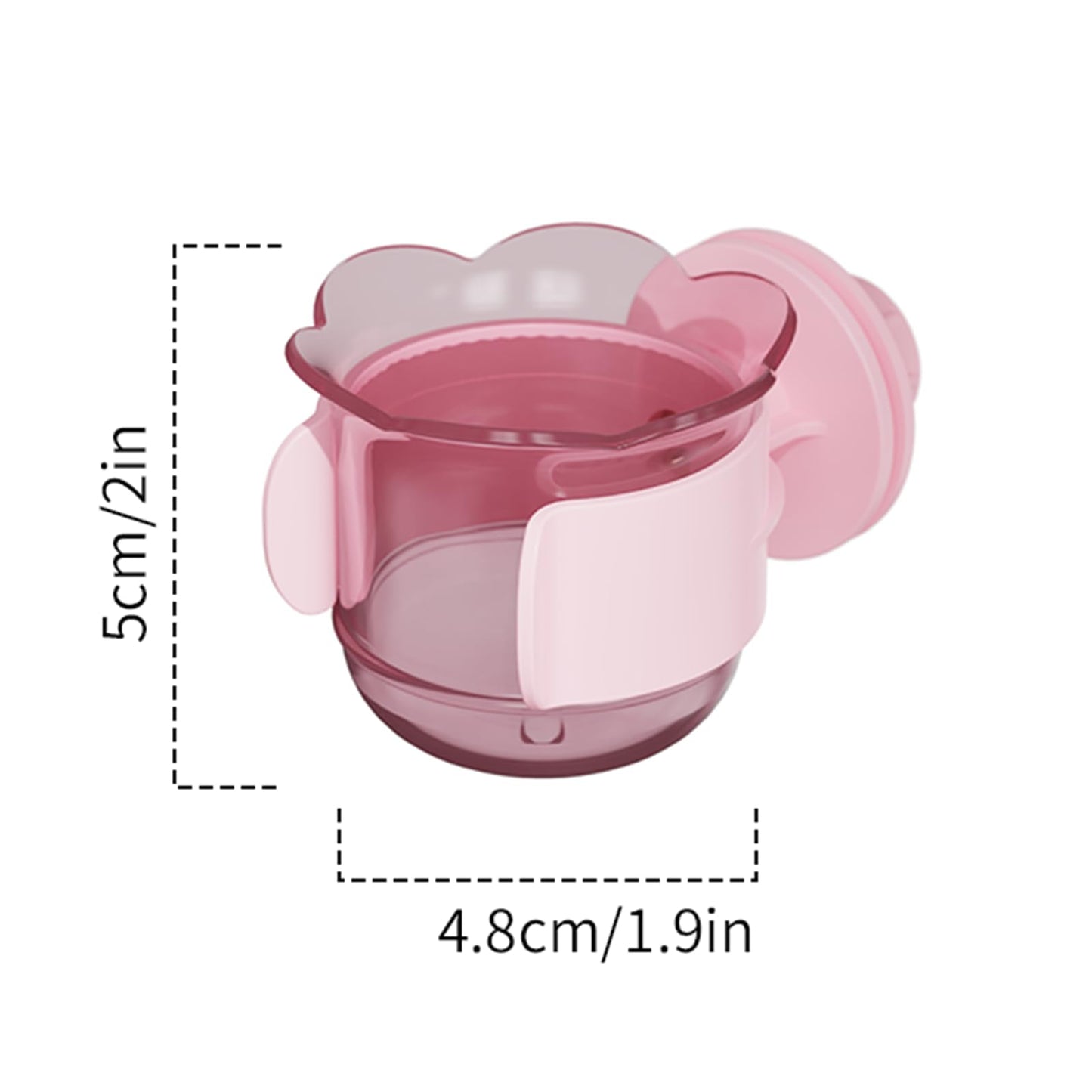 2pcs/4pcs PET Bird Bowls with Clamp, Bird Cage Feeder, Durable Water Bowl, Feeding Cups, Water Feeder for Cockatiel, Parakeet, Macaw, Finches, Lovebirds, Small Animals Gray (Pink, 2pcs)