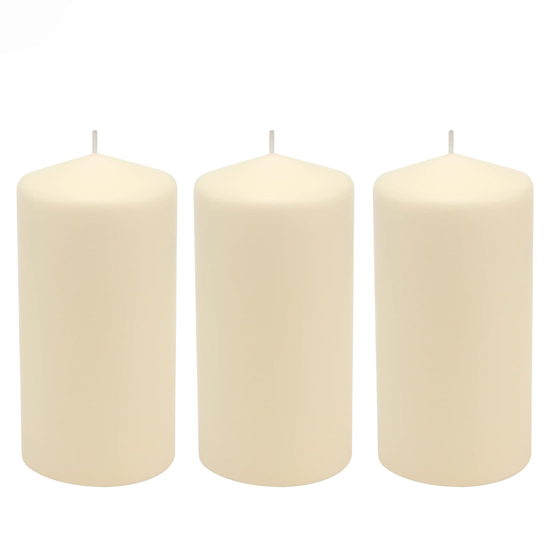 Stonebriar 6 Pack Tall 3 x 6 Inch 65 Hour Long Burning Unscented Ivory Wax Pillar Candles jlhbookstore.store