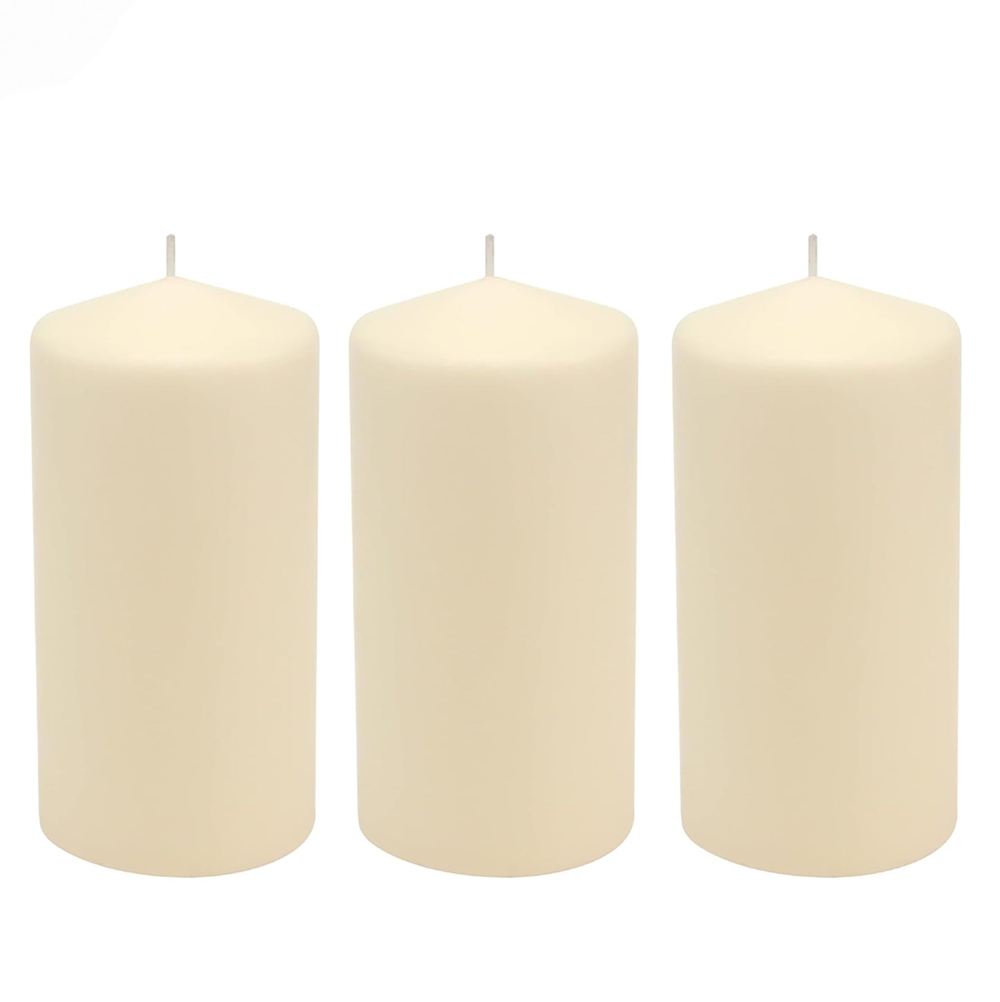Stonebriar 6 Pack Tall 3 x 6 Inch 65 Hour Long Burning Unscented Ivory Wax Pillar Candles jlhbookstore.store