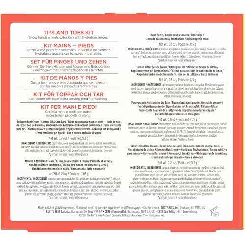 Burt's Bees Christmas Gifts, 3 Body Skincare Stocking Stuffers, Hand Repair Set, 3 Hand Creams plus Gloves - Almond Milk Hand Cream, Lemon Butter Cuticle Cream, Shea Butter Hand Repair Cream