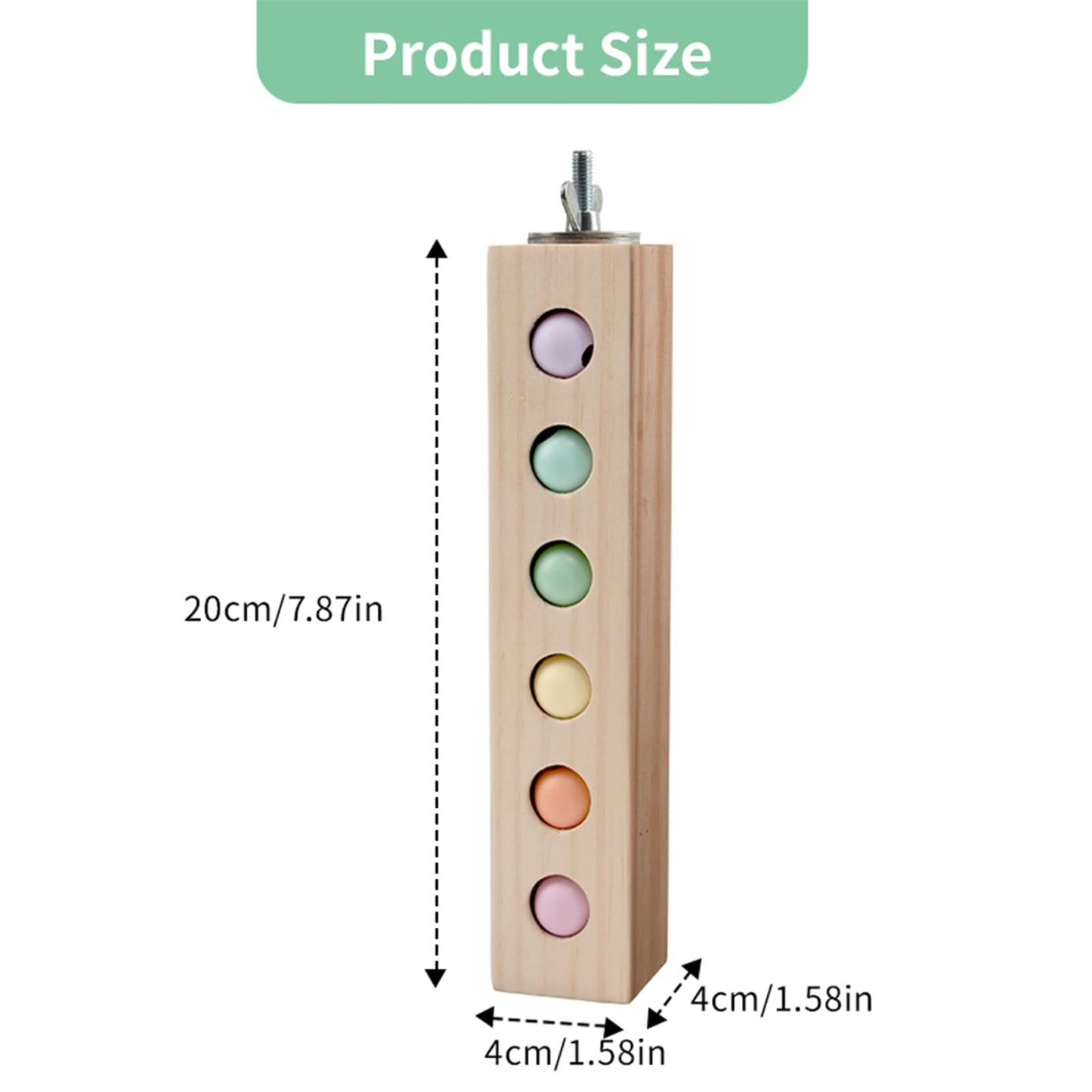Bird toys & Bird Perch, Bird Wooden Block Chewing Toy Parrot Foraging & Puzzle Toys Bird Cage Accessories for Conures Parakeets Cockatiels Lovebirds African Grey Macaws (Revolving Christmas Tree)