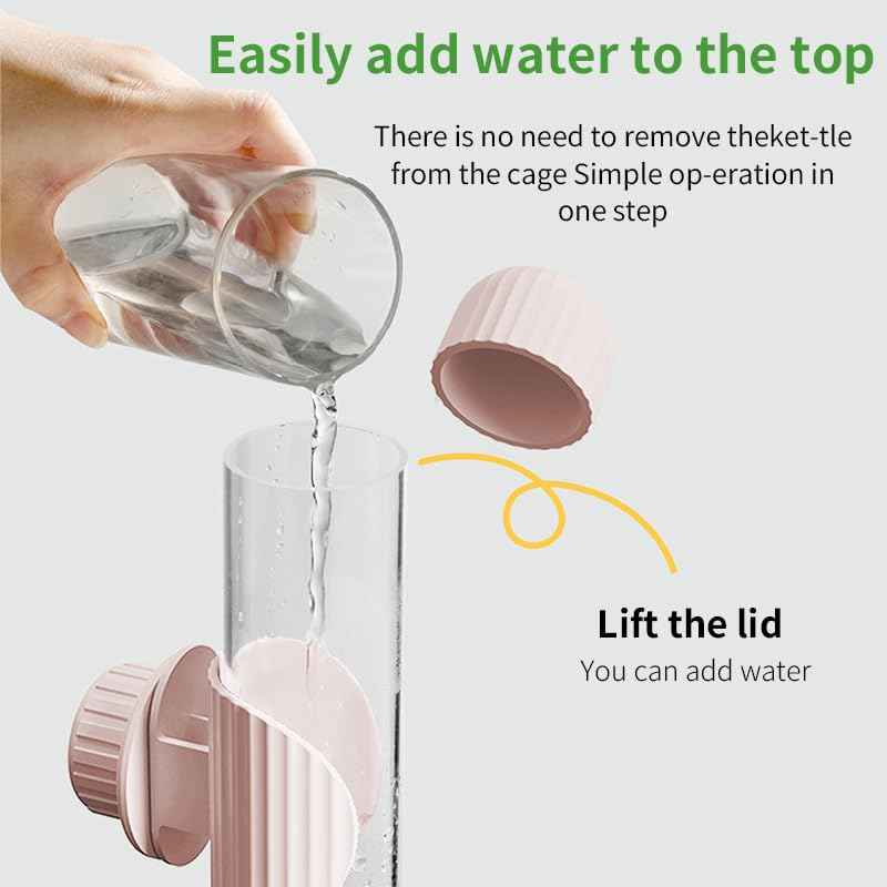 9.4 Fl Oz No Mess Bird Water Dispenser, Automatic Parrot Water Feeder with Spring Valve, Clear Cage Water Drinker for Parakeets Cockatiels Budgies Finch Lovebirds & Canary (White, 7.4 fl oz (220ml))