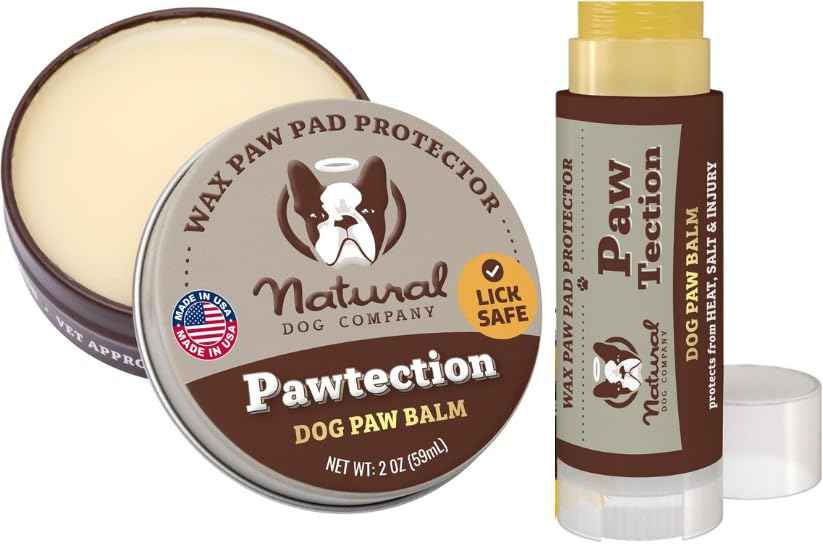 Natural Dog Company Paw Soother Balm & Wax 2 oz Stick – Nourishing Paw Care with Coconut & Hempseed Oils + Calendula – Soothes Dry, Cracked Pads – Lick-Safe & Weather Protective