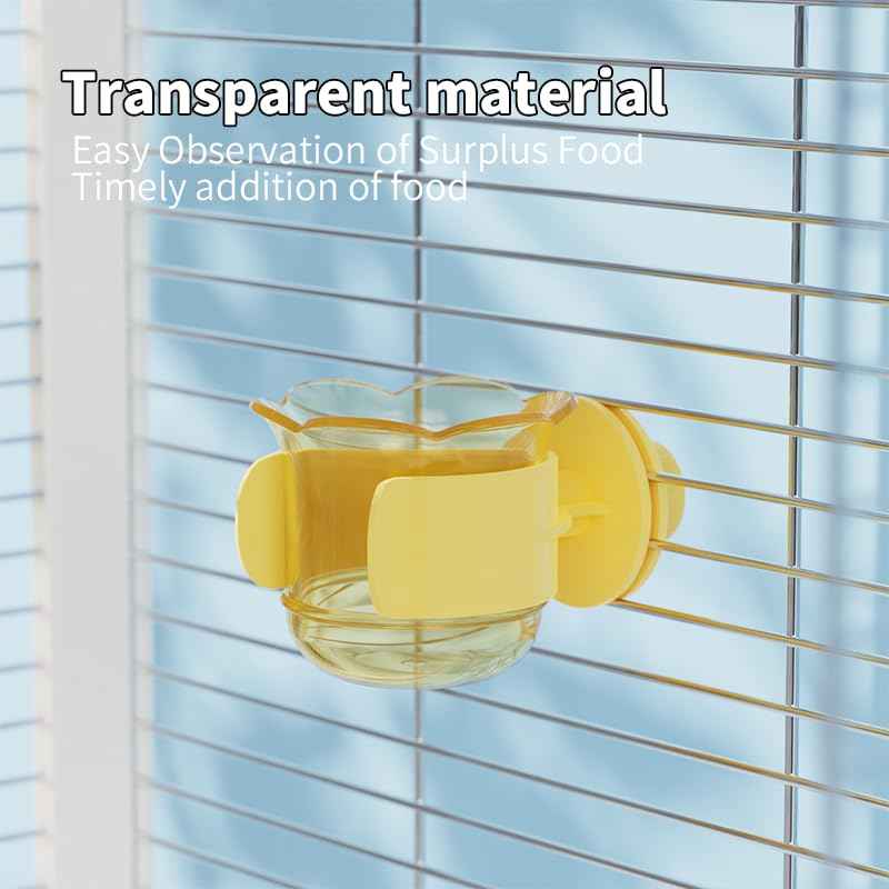 2pcs/4pcs PET Bird Bowls with Clamp, Bird Cage Feeder, Durable Water Bowl, Feeding Cups, Water Feeder for Cockatiel, Parakeet, Macaw, Finches, Lovebirds, Small Animals Gray (Pink, 2pcs)