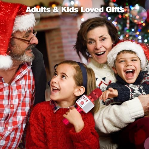 BONAOK Wireless Bluetooth Karaoke Microphone, Portable Toy Microphone for Singing, Gifts to Girls Boys Kids Adults All Age Q37（Bright Purple） jlhbookstore.store
