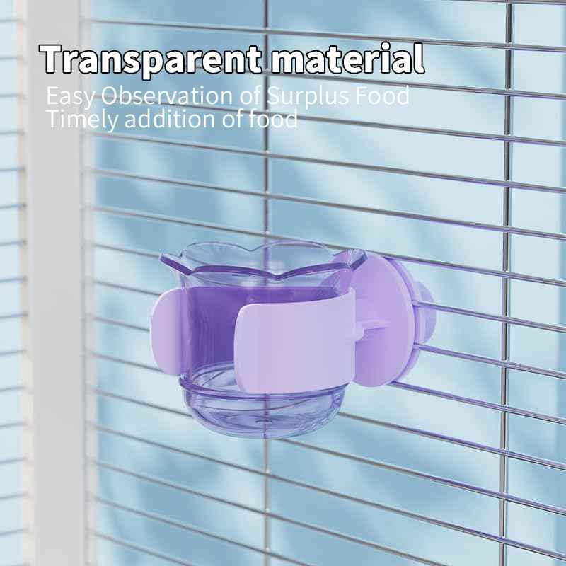 2pcs/4pcs PET Bird Bowls with Clamp, Bird Cage Feeder, Durable Water Bowl, Feeding Cups, Water Feeder for Cockatiel, Parakeet, Macaw, Finches, Lovebirds, Small Animals Gray (Pink, 2pcs)