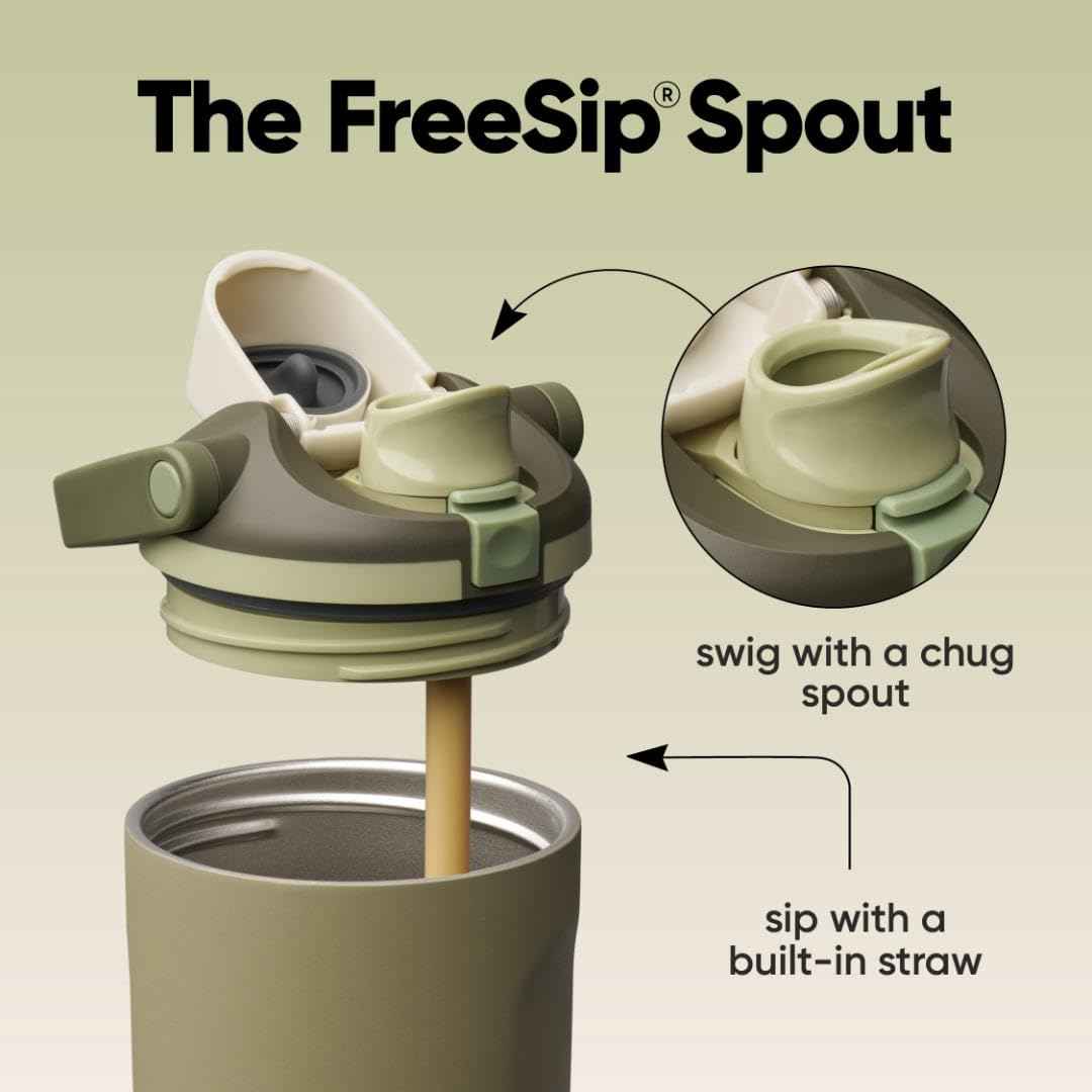 Owala FreeSip Sway Insulated Stainless Steel Water Bottle with Two-Way Spout, Built-In Straw and Bucket Handle, Made for Travel, School, and Sports, 40oz, BPA Free, Leak Proof, Off Road