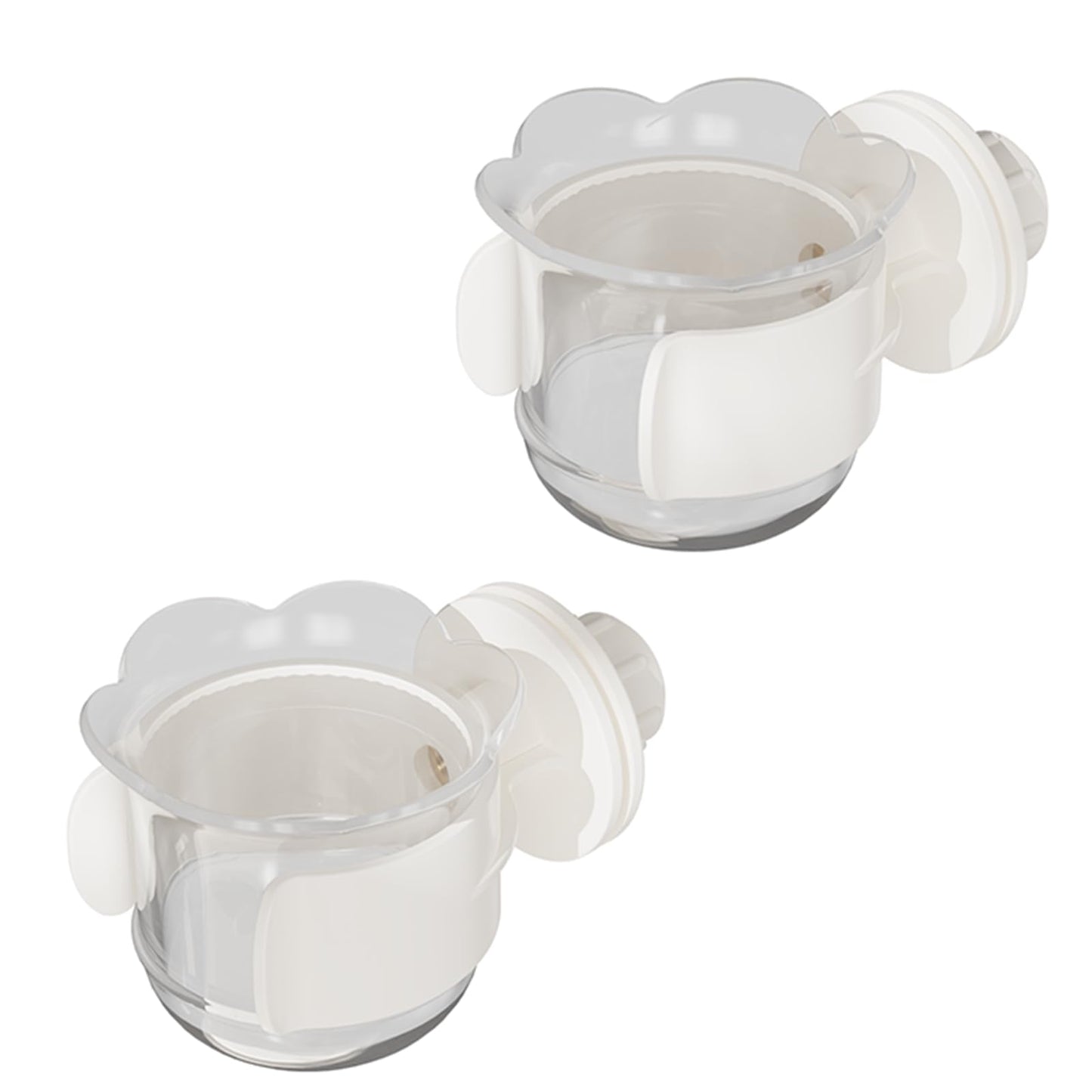 2pcs/4pcs PET Bird Bowls with Clamp, Bird Cage Feeder, Durable Water Bowl, Feeding Cups, Water Feeder for Cockatiel, Parakeet, Macaw, Finches, Lovebirds, Small Animals Gray (Pink, 2pcs)