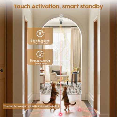 Interactive Cat Toys for Indoor Cats: 2 in 1 Laser Pointer Cat Toy with Automatic Flying Bird & Mouse Wand, Smart Motion Mode Adjustable Speed, USB Rechargeable Safe for Bored Kittens and Adult Cats