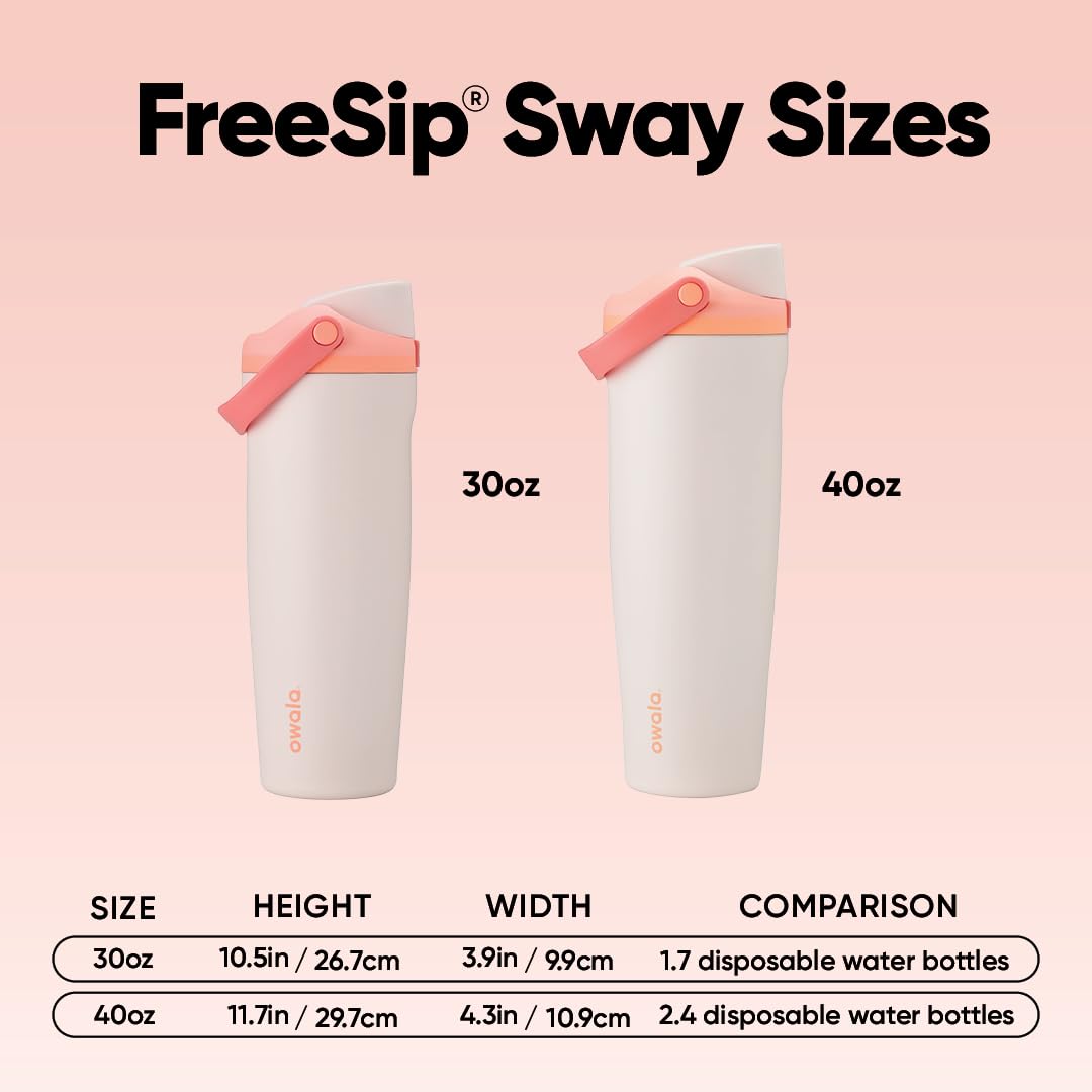 Owala FreeSip Sway Insulated Stainless Steel Water Bottle with Two-Way Spout, Built-In Straw and Bucket Handle, Made for Travel, School, and Sports, 40oz, BPA Free, Leak Proof, Off Road jlhbookstore.store