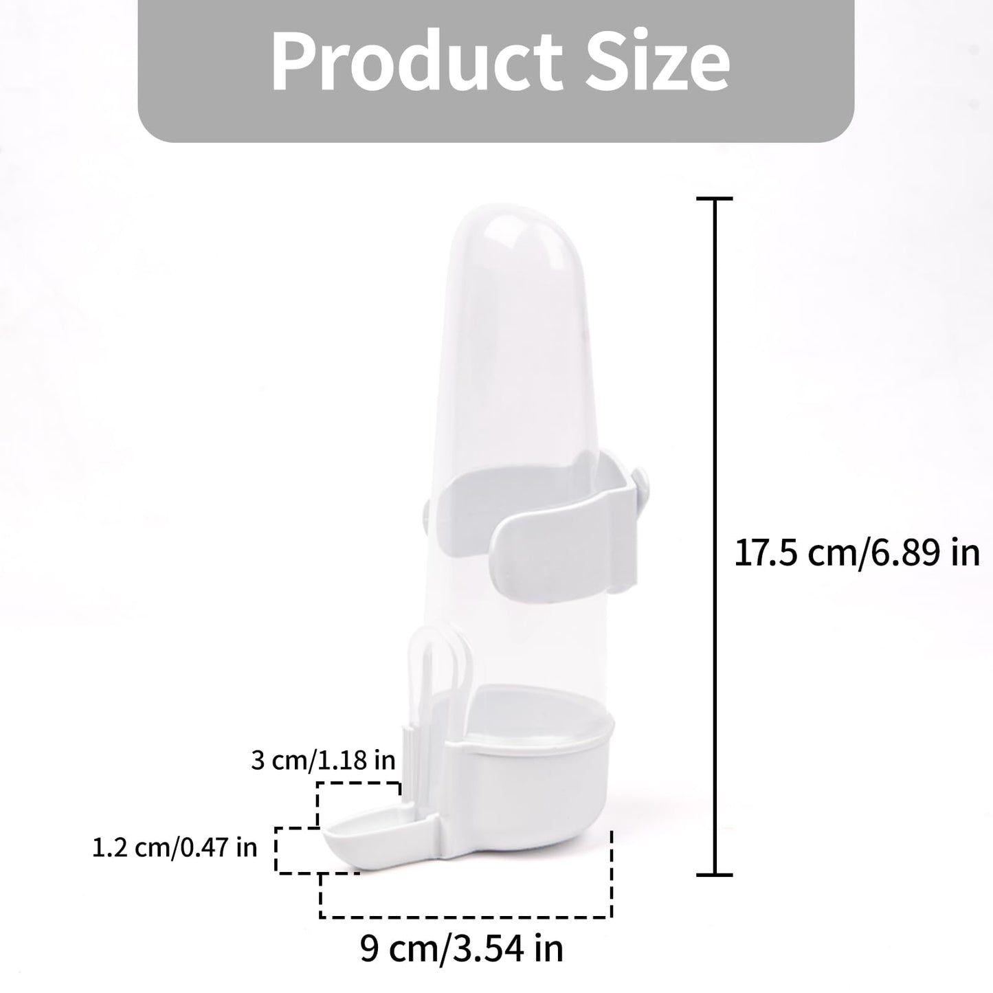 Bird Feeder Automatic Bird Water Dispenser Set for Cage No Mess Parakeet Cage Water Dispenser PP Material, 200ml/6.8fl oz (2PCS)