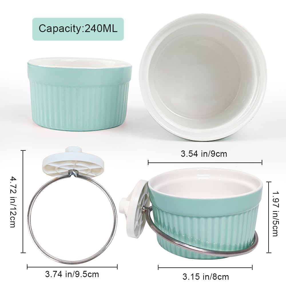 Bird Feeding Cups Parrot Food Cage Bowl Clamp Holder Coop Cup, Ceramic Bird Cage Water Bowl, Pet Feeder Cage for Parakeet African Greys Conure Cockatiels Lovebird Budgie-Blue