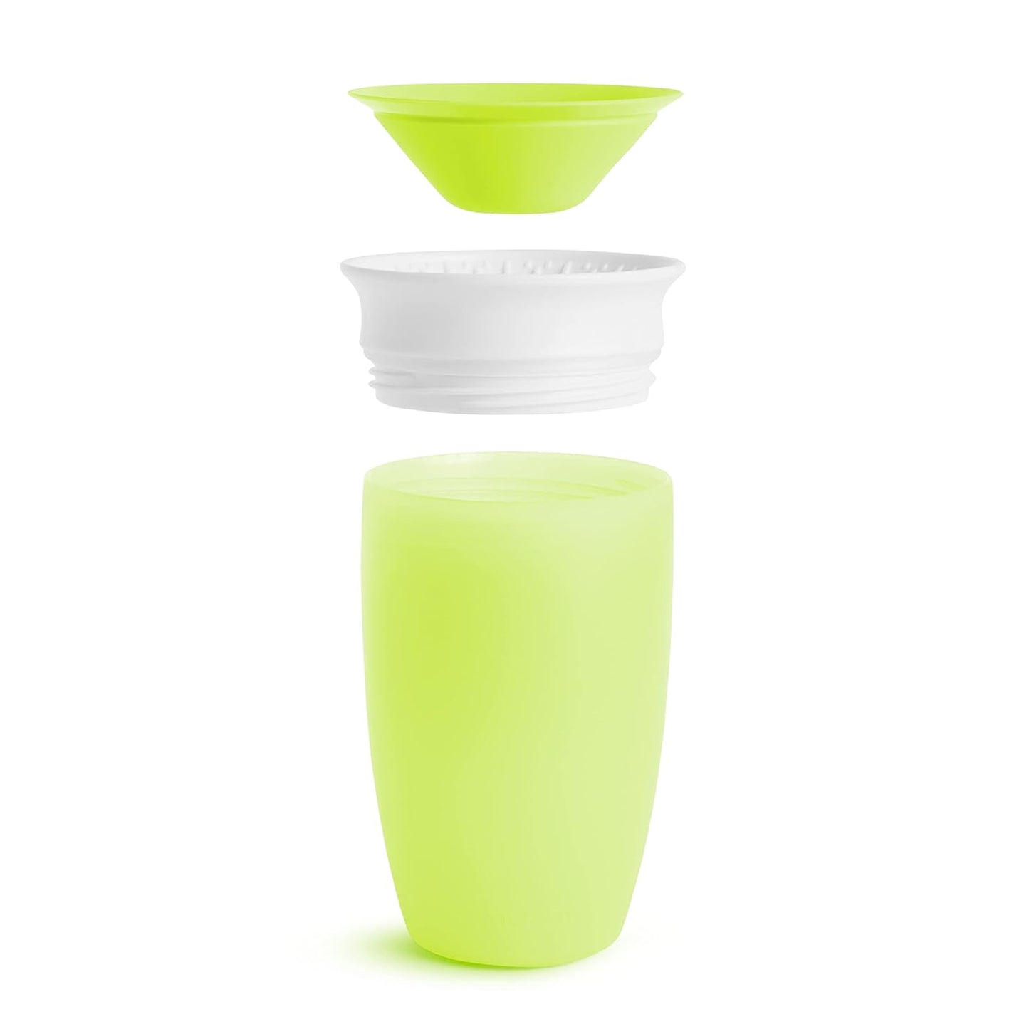 Munchkin Sippy Cups for Toddlers 1-3, Spill Proof Miracle 360 Cup, 10 Ounce, 2 Pack, Green/Blue