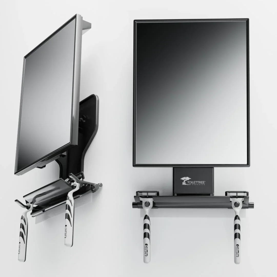 ToiletTree Products Fogless Shower Mirror - Anti-Fog Mirror - Adjustable Shaving Mirror with a Squeegee - Rust-Proof, Impact-Resistance Bathroom Shower Mirror - Tall - Jlhbookstore.store