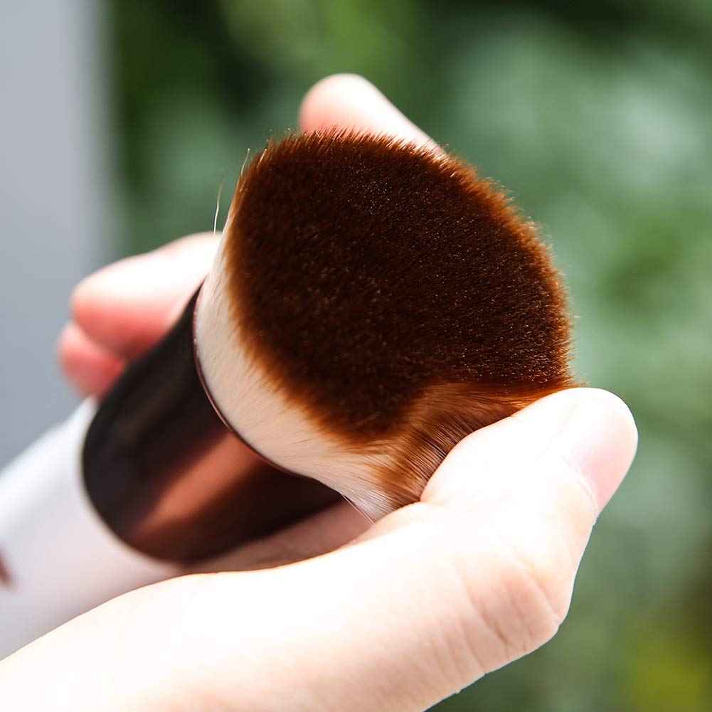 DUcare Kabuki Foundation Brush for Liquid Makeup Flat Top Professional Stick Buffing Blending Mineral Powder Large Face Makeup Brush, Black