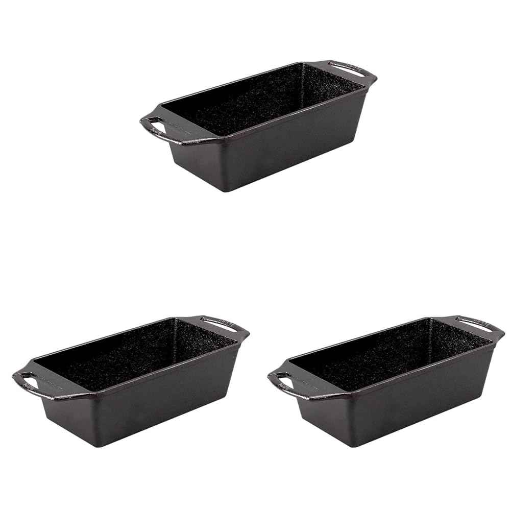Lodge Cast Iron Loaf Pan 8.5x4.5 Inch, Black