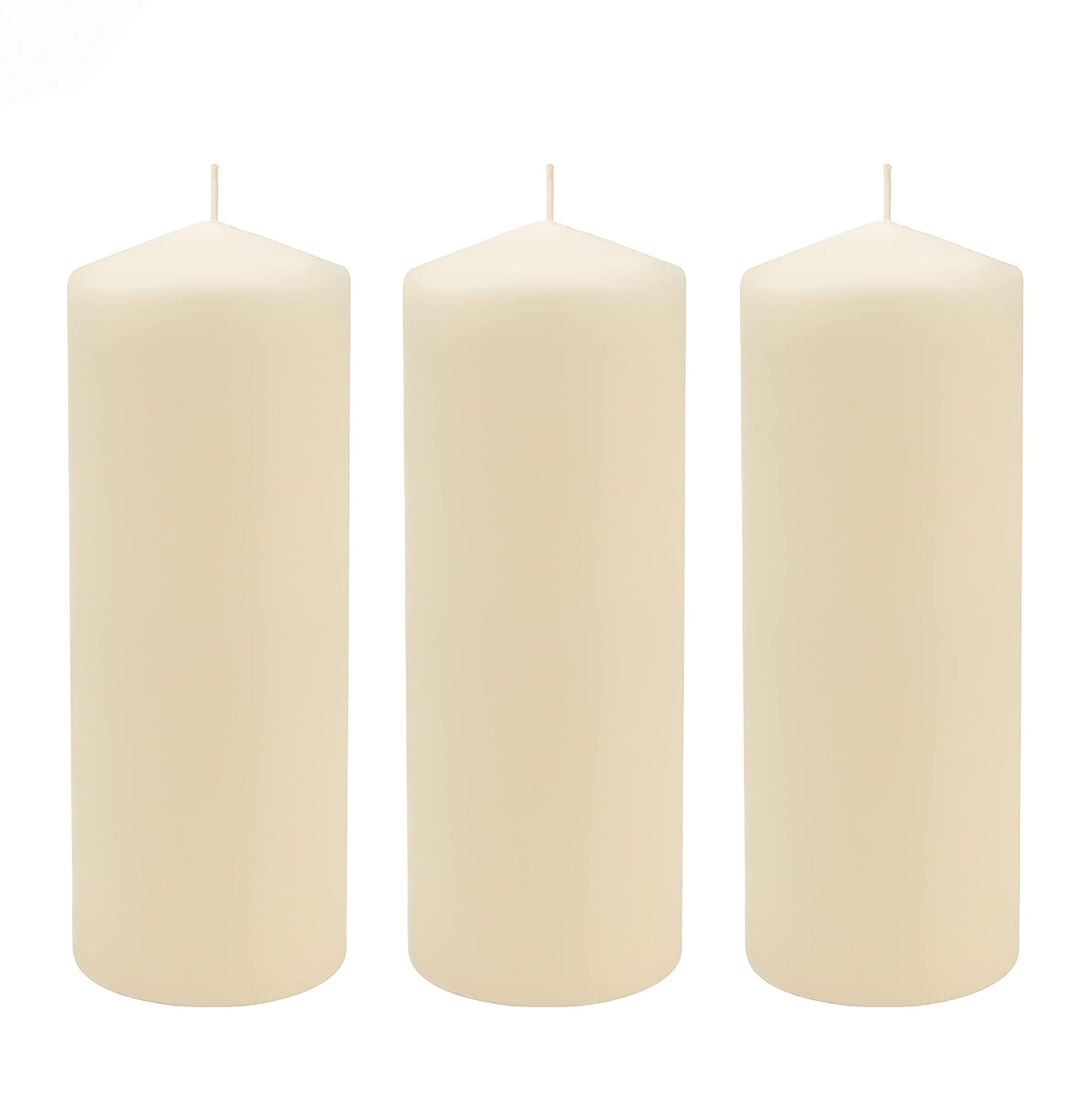 Stonebriar 6 Pack Tall 3 x 6 Inch 65 Hour Long Burning Unscented Ivory Wax Pillar Candles jlhbookstore.store