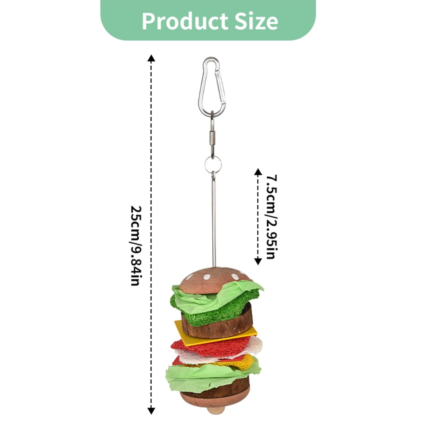 Bird toys & Bird Perch, Bird Wooden Block Chewing Toy Parrot Foraging & Puzzle Toys Bird Cage Accessories for Conures Parakeets Cockatiels Lovebirds African Grey Macaws (Revolving Christmas Tree)