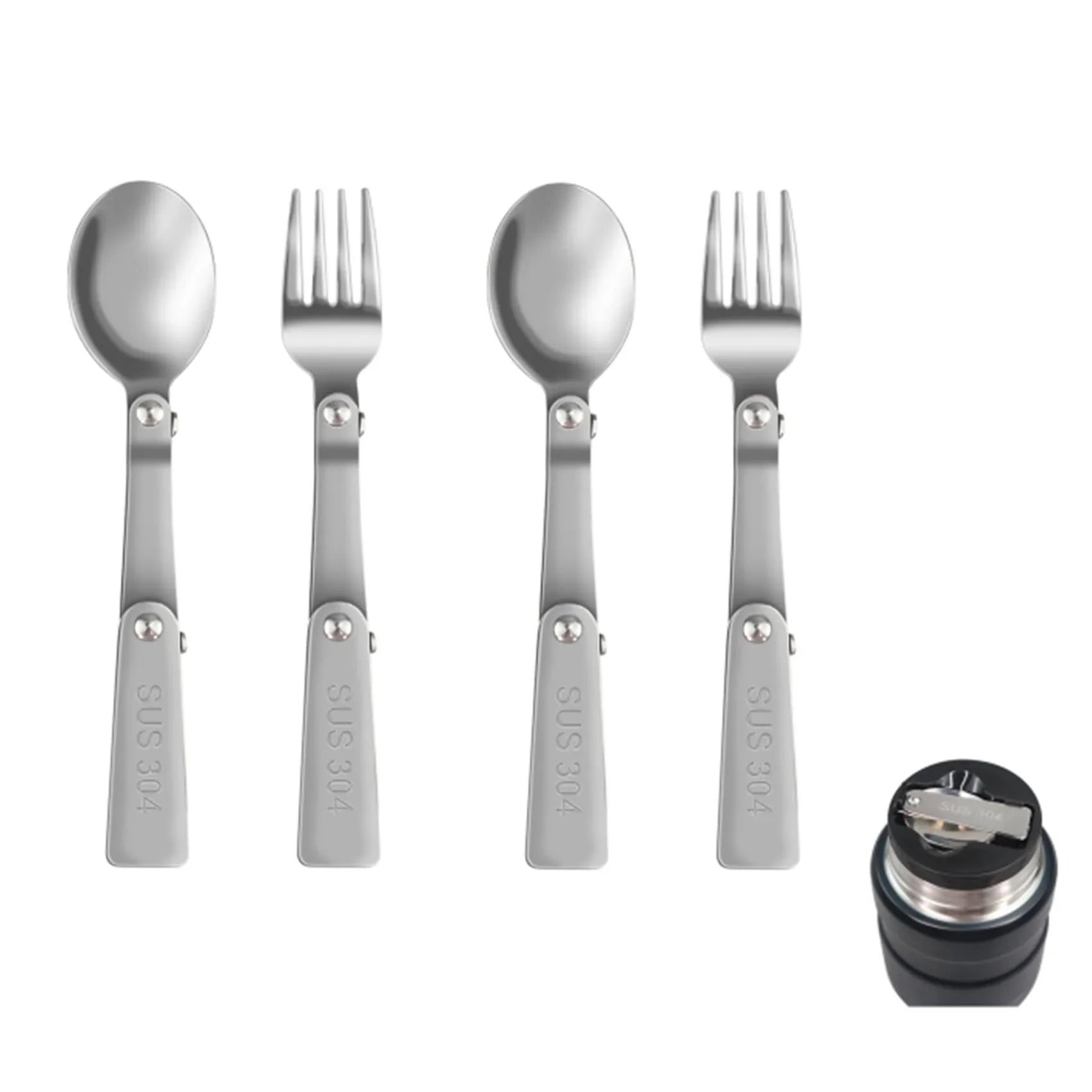 Replacement Spoon and Dinner Forks Compatible with Thermos Stainless King Vacuum-Insulated Food Jar 16 Oz (2 Spoon,2 Dinner Forks) - Jlhbookstore.store