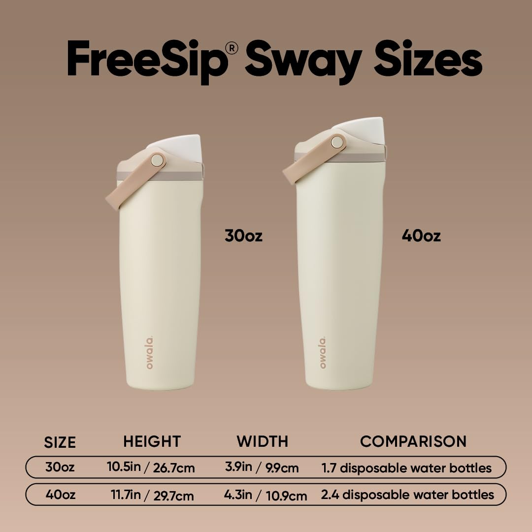 Owala FreeSip Sway Insulated Stainless Steel Water Bottle with Two-Way Spout, Built-In Straw and Bucket Handle, Made for Travel, School, and Sports, 40oz, BPA Free, Leak Proof, Off Road jlhbookstore.store