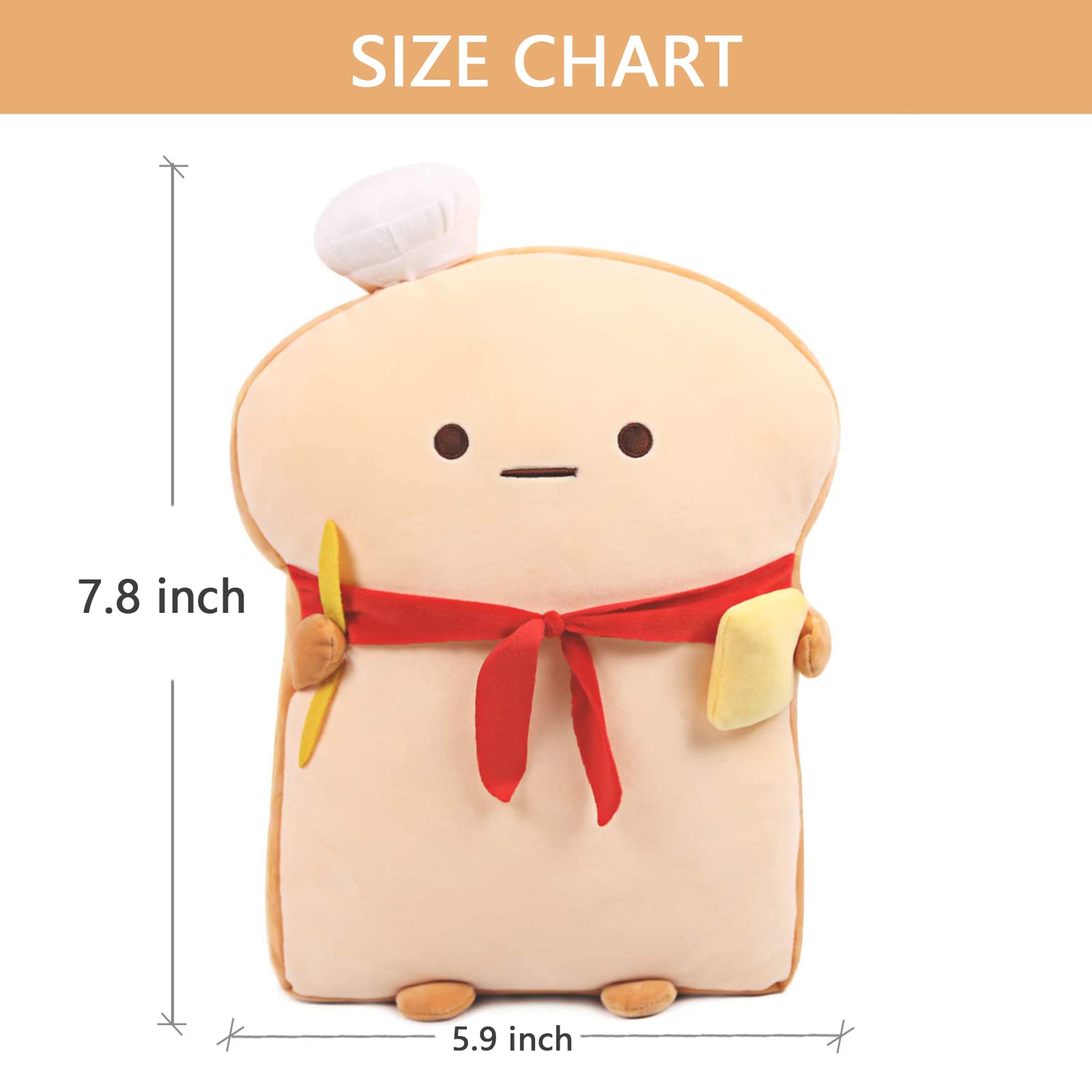 Toast Bread Pillow Funny Food Plush Toy Pillows Small Cute Stuffed Plush Sofa Pillow (Toast Bread,Golden) jlhbookstore.store