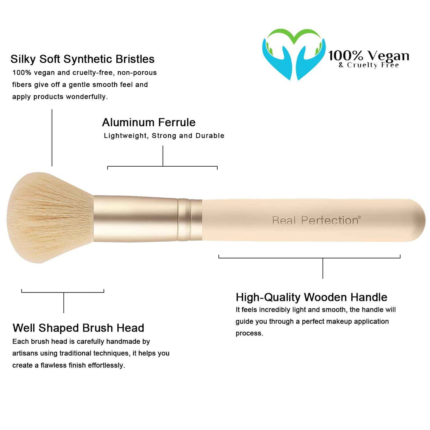 Real Perfection Makeup Brush Set 16 Pcs with 1 Eyebrow Razor Premium Synthetic Foundation Powder Concealers Eyeshadow Blush Makeup Brushes Make up Brushes Kit (Pink)