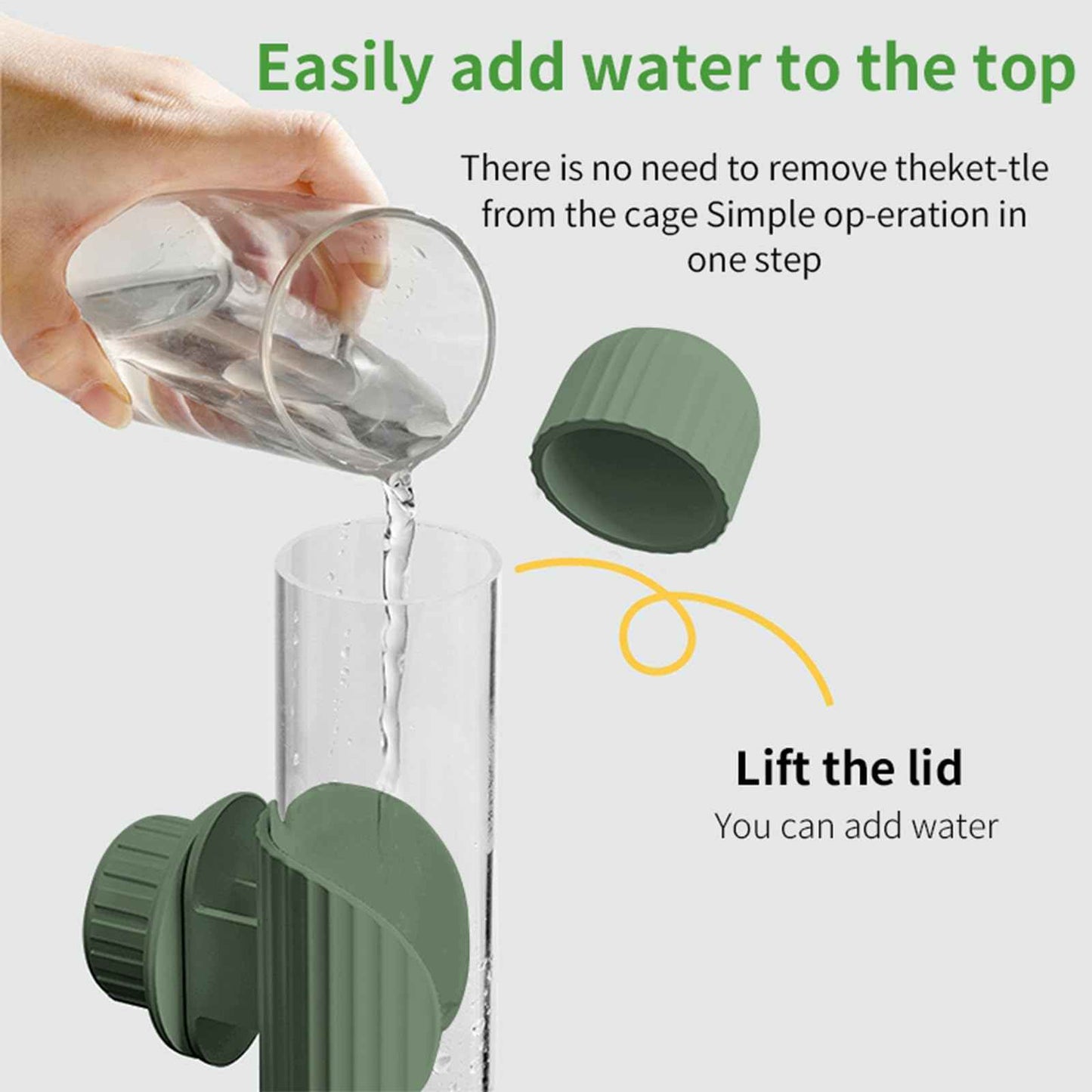 9.4 Fl Oz No Mess Bird Water Dispenser, Automatic Parrot Water Feeder with Spring Valve, Clear Cage Water Drinker for Parakeets Cockatiels Budgies Finch Lovebirds & Canary (White, 7.4 fl oz (220ml))