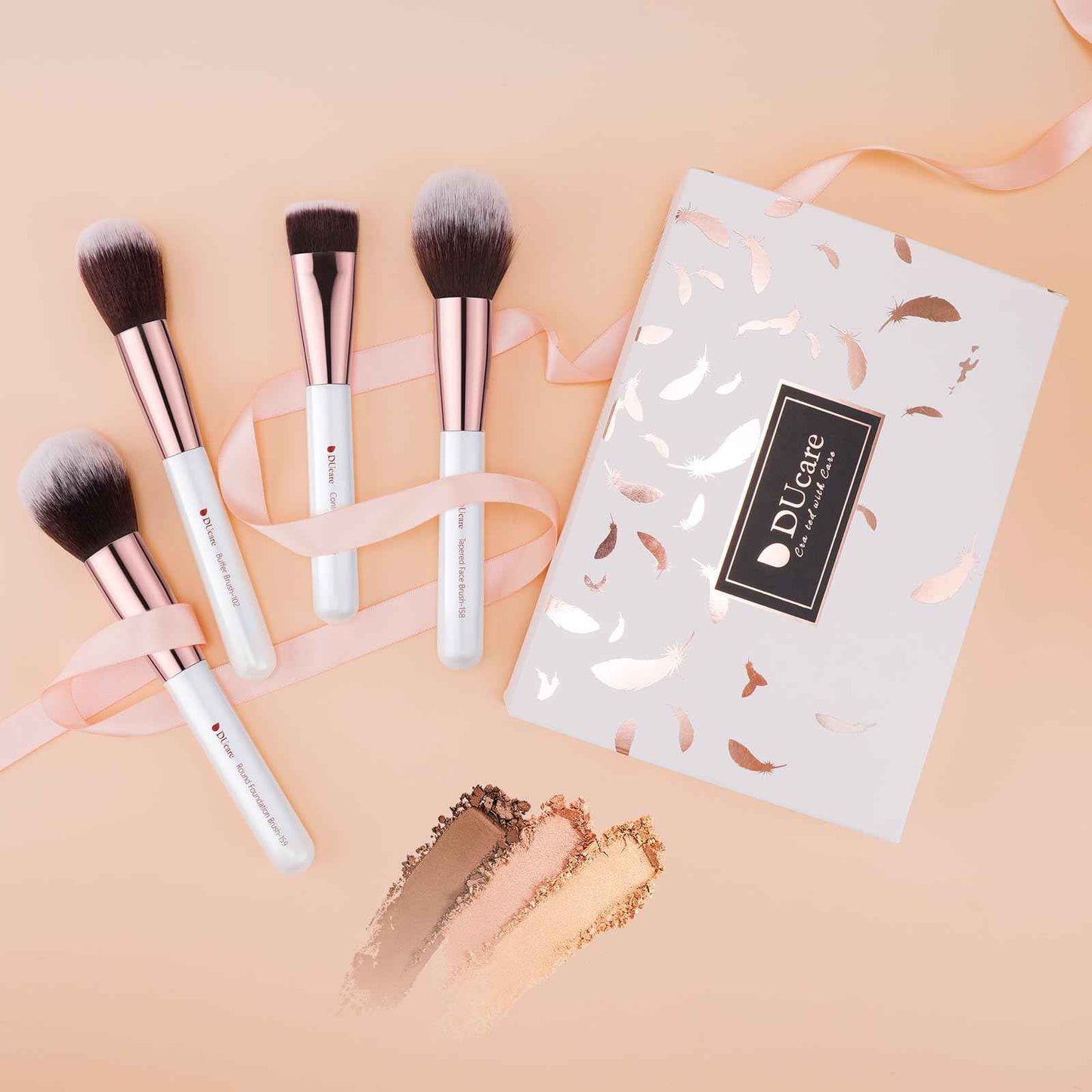 DUcare Professional Makeup Brushes Set 27Pcs Makeup Brush Set Premium Synthetic Kabuki Foundation Blending Face Powder Blush Concealers Eye Shadows Brushes