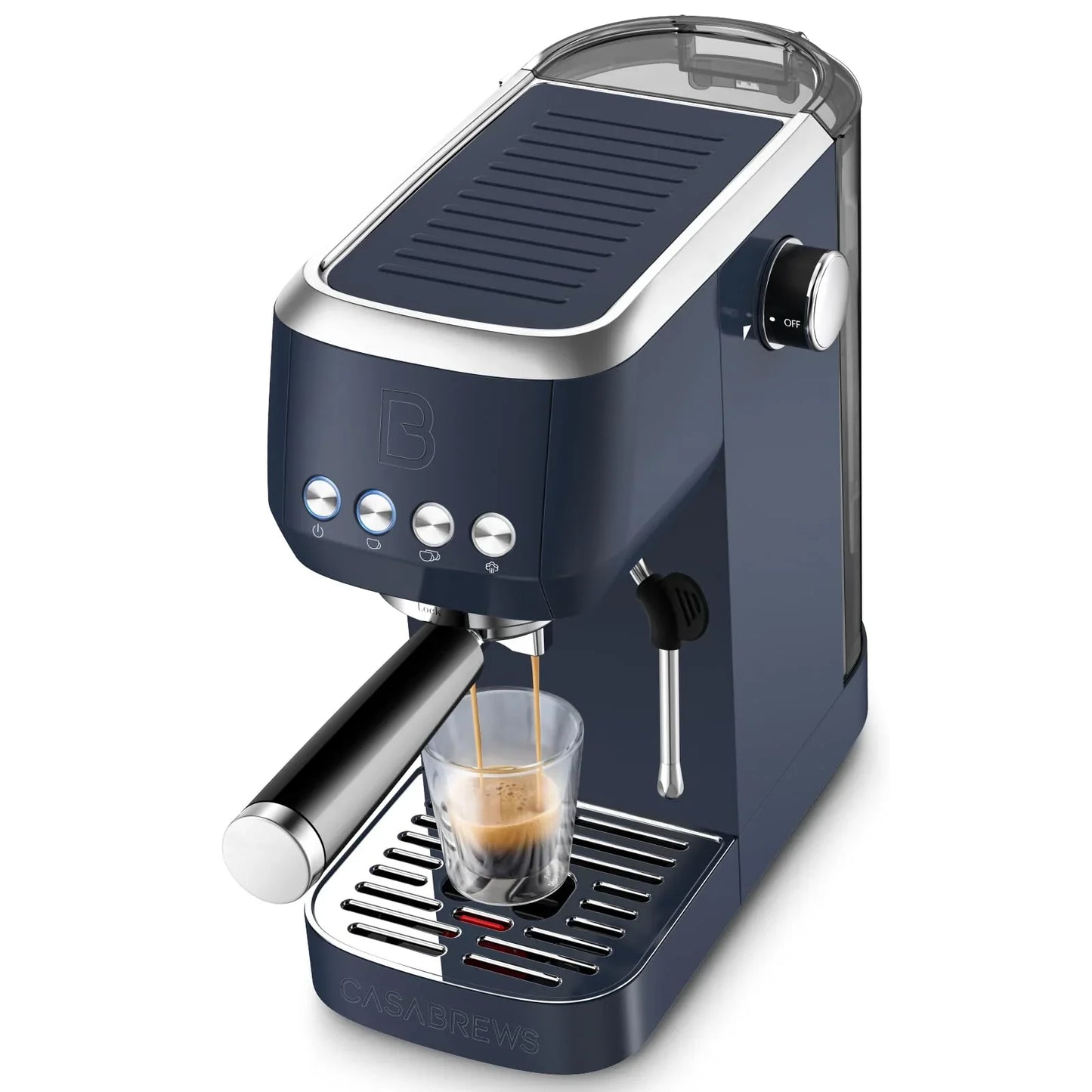 CASABREWS 3700 Essential Espresso Machine 20 Bar, Stainless steel Coffee Maker with Milk Frother, Espresso Coffee Machine for Cappuccino, Latte, 43.9oz Water Tank, Sapphire Blue - Jlhbookstore.store