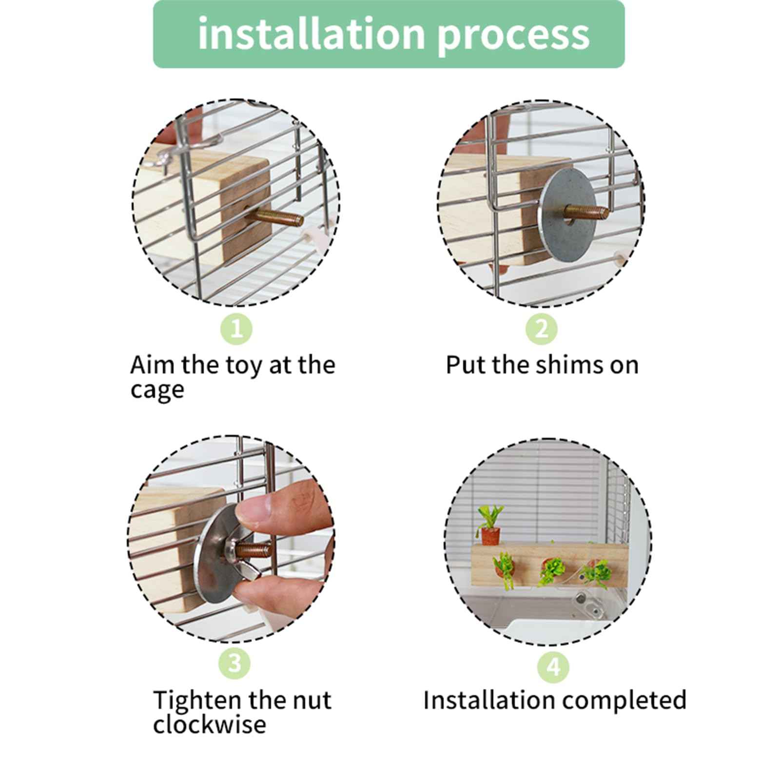 Bird toys & Bird Perch, Bird Wooden Block Chewing Toy Parrot Foraging & Puzzle Toys Bird Cage Accessories for Conures Parakeets Cockatiels Lovebirds African Grey Macaws (Revolving Christmas Tree)