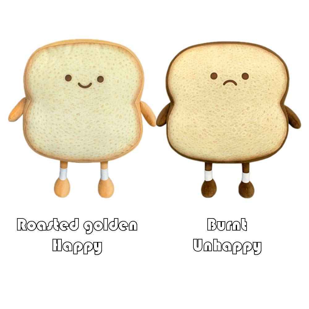 Toast Bread Pillow Funny Food Plush Toy Pillows Small Cute Stuffed Plush Sofa Pillow (Toast Bread,Golden)
