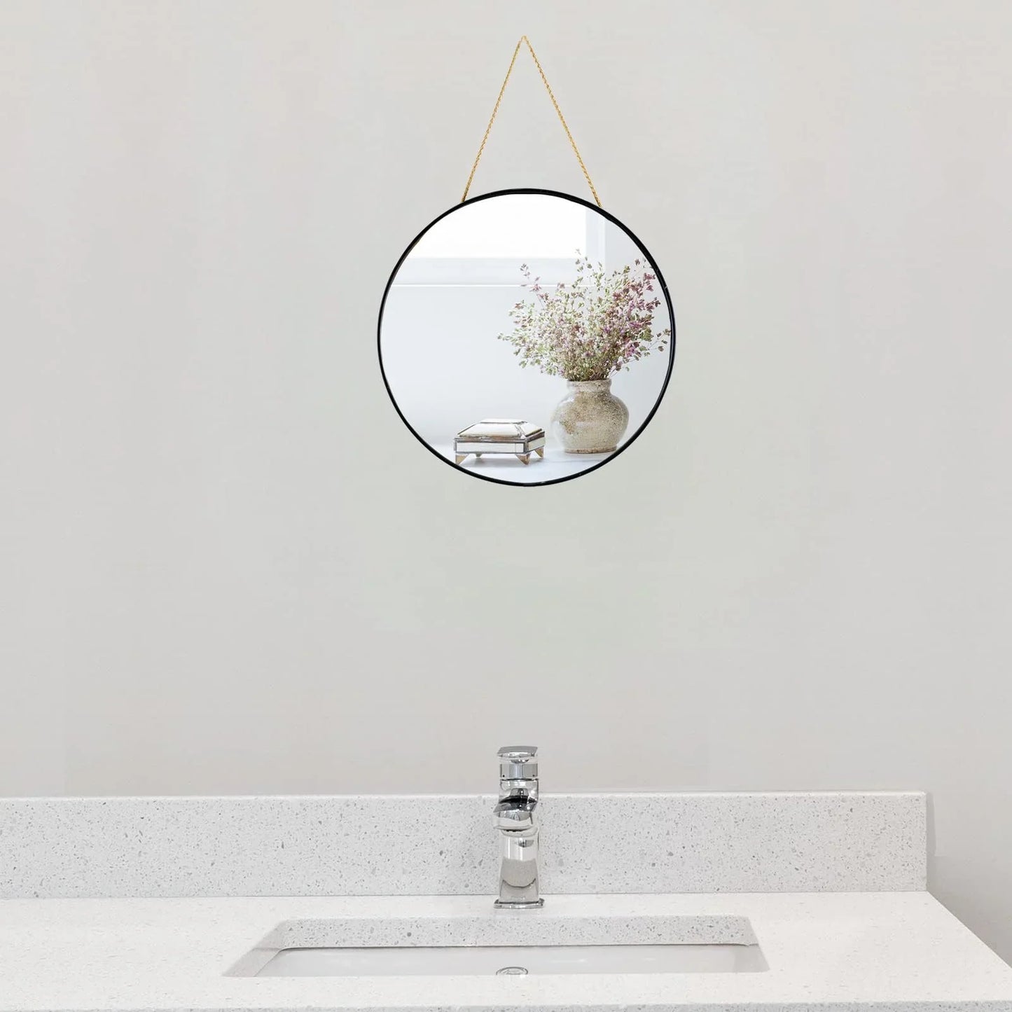 11.8-inch Small Round Wall Mirror, Gold Bathroom Mirror - Jlhbookstore.store