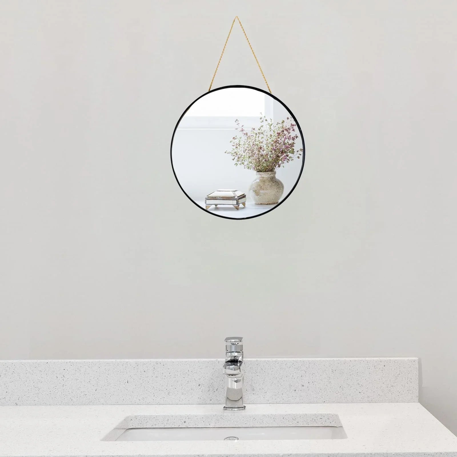 11.8-inch Small Round Wall Mirror, Gold Bathroom Mirror - Jlhbookstore.store