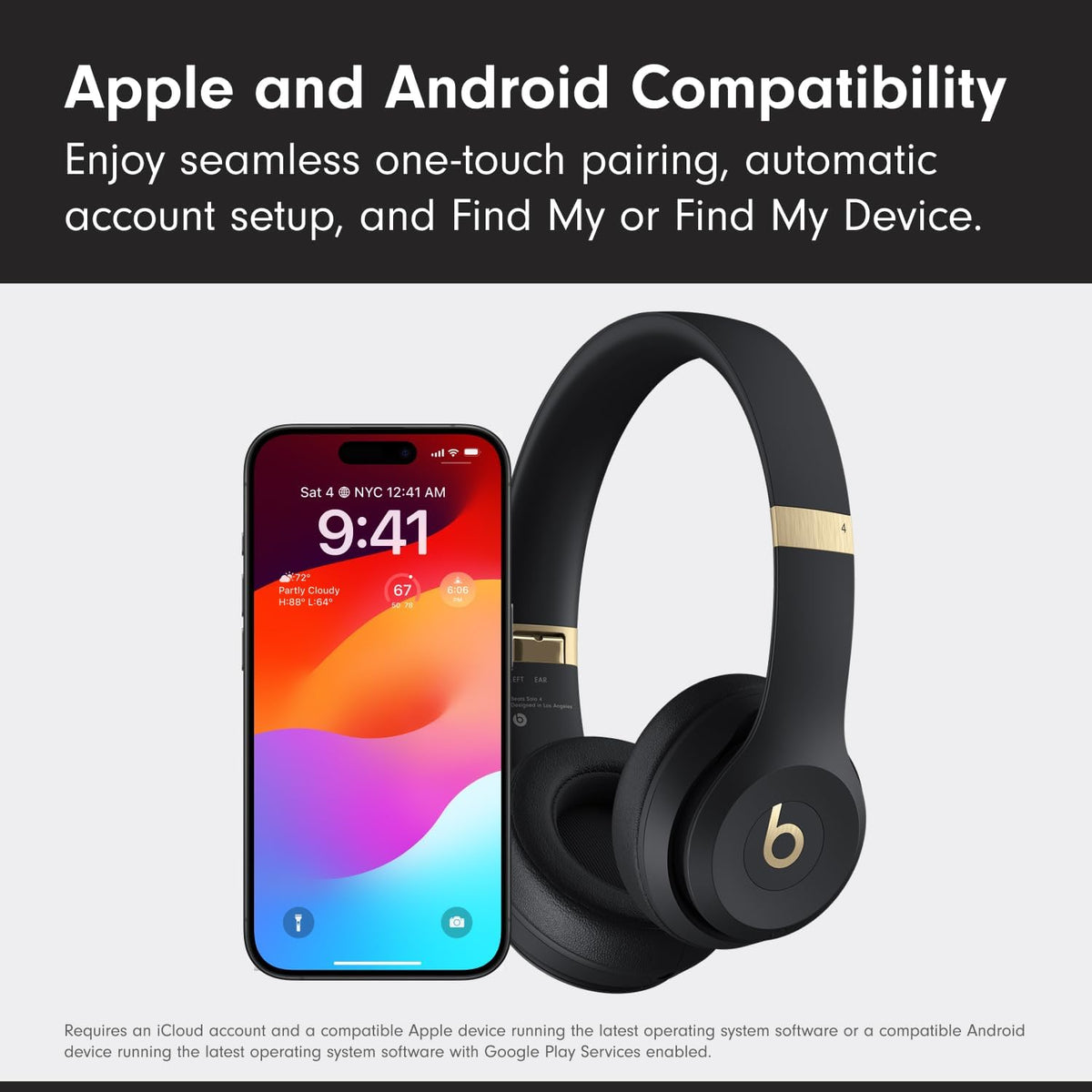 Beats Solo 4 - Wireless On-Ear Bluetooth Headphones, Up to 50-Hour Battery Life, Ultra-Lightweight Comfort, Powerful and Balanced Sound, Apple & Android Compatible - Slate Blue