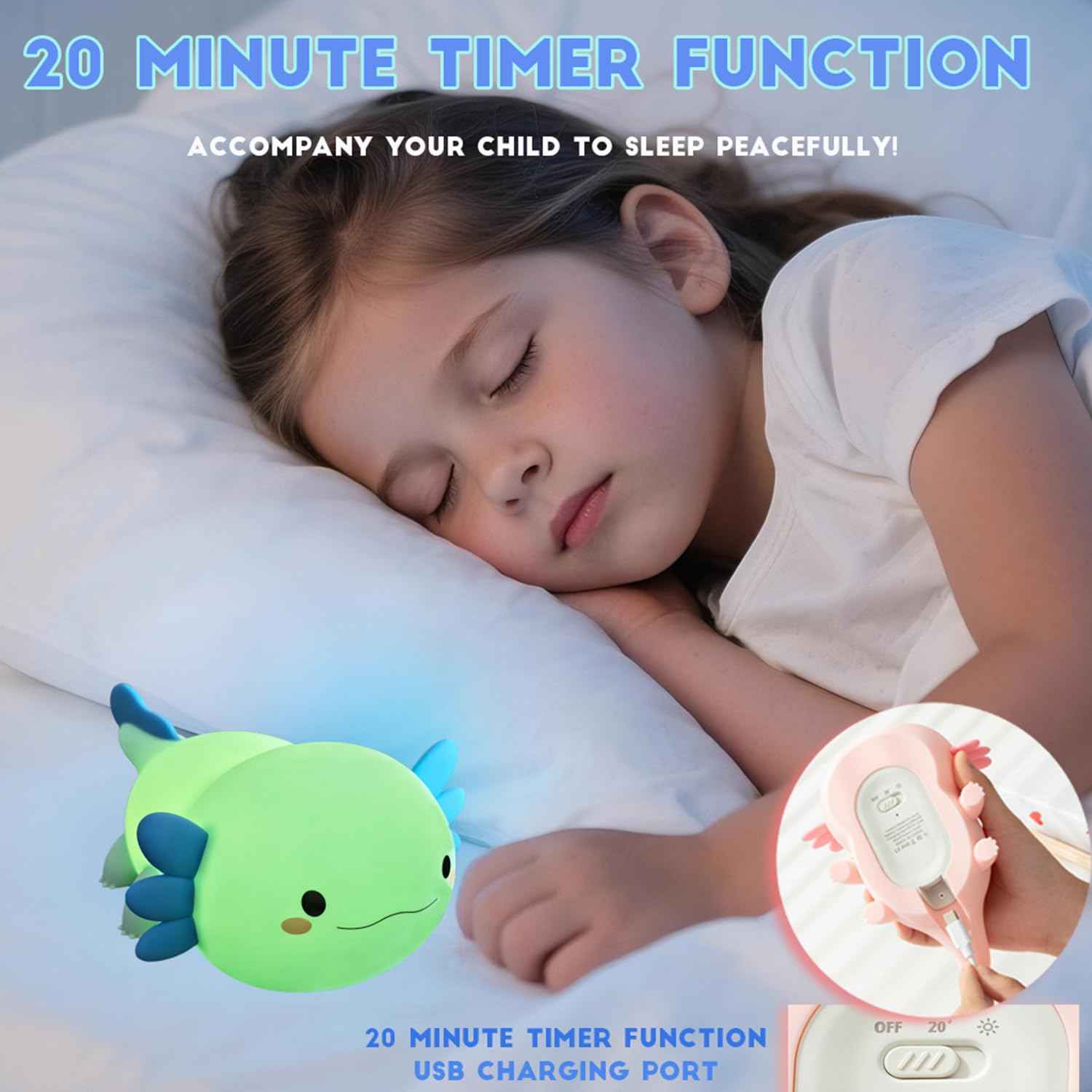 DREAMING MY DREAM Cute Duck Lamp,Do Do Duck Night Light,Silicone Squishy Nursery Bedside Lamp,USB Rechargeable Touch Table Lampfor Bedrooms, Living Room Decor Gift Toy