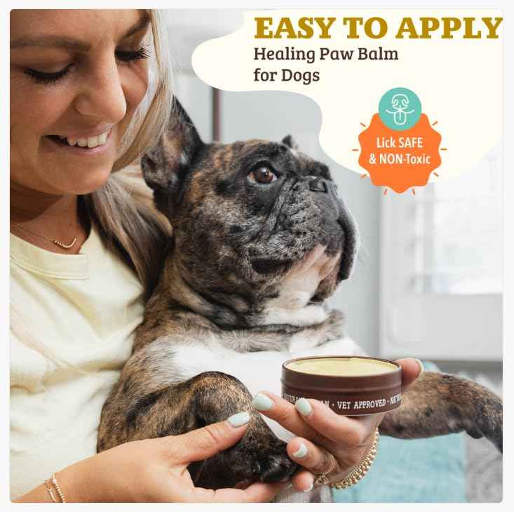 Natural Dog Company Paw Soother Balm & Wax 2 oz Stick – Nourishing Paw Care with Coconut & Hempseed Oils + Calendula – Soothes Dry, Cracked Pads – Lick-Safe & Weather Protective