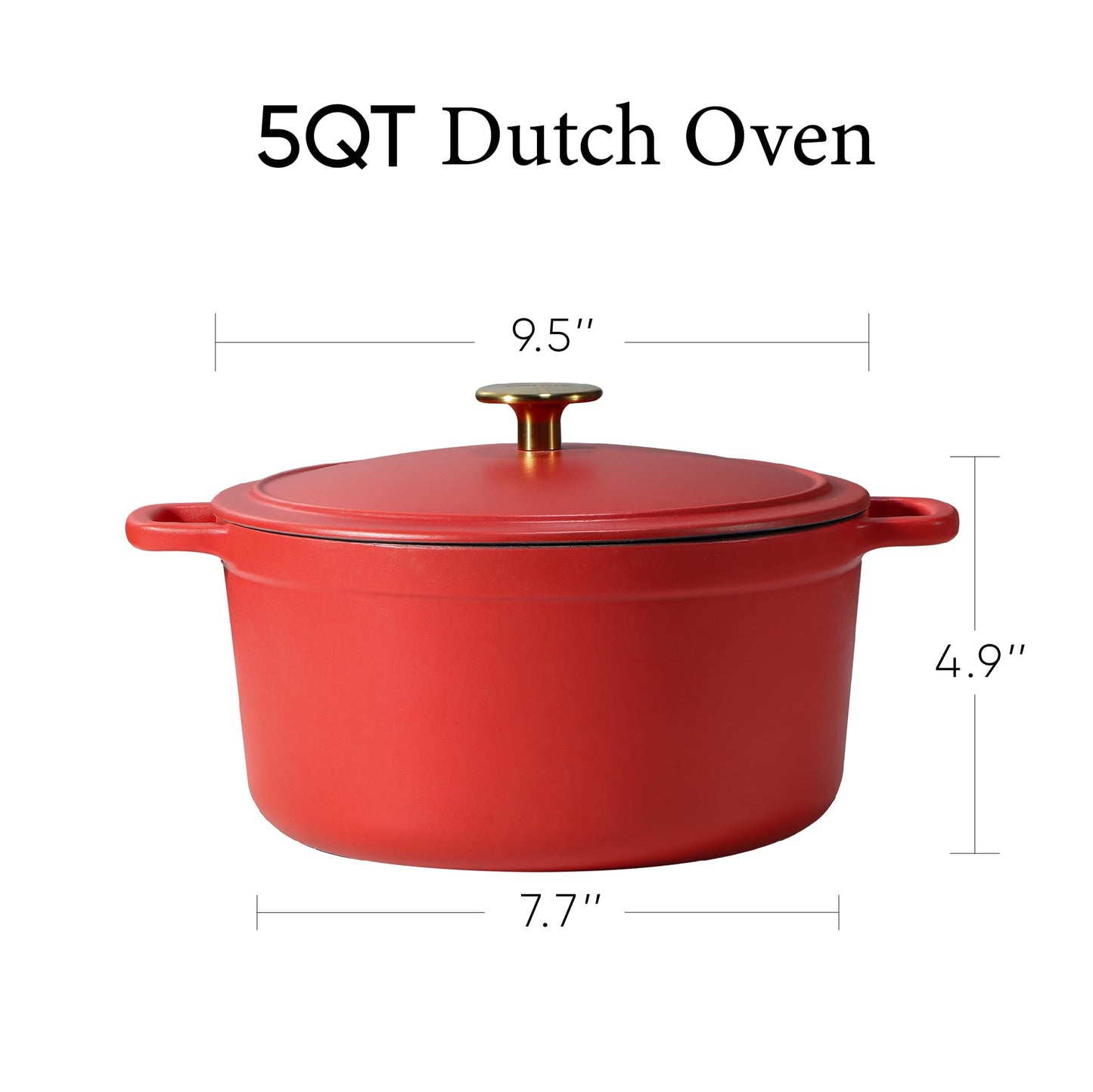 CAROTE Cast Iron Dutch Oven Pot with Lid, Enameled Dutch Oven for Sourdough Bread Baking, Dual Handles, Heavy-Duty Cast Iron Pot, 5QT, White jlhbookstore.store