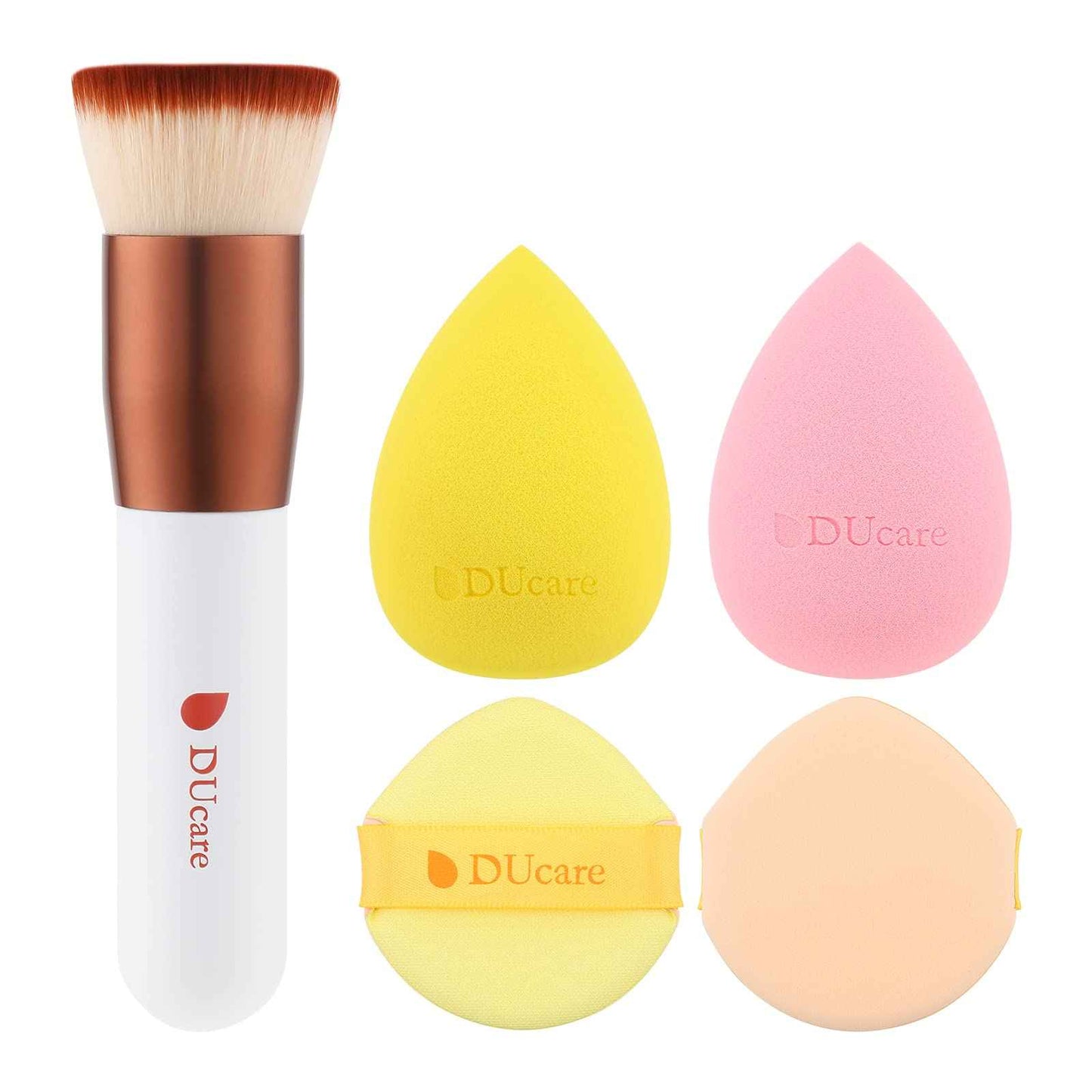 DUcare Kabuki Foundation Brush for Liquid Makeup Flat Top Professional Stick Buffing Blending Mineral Powder Large Face Makeup Brush, Black