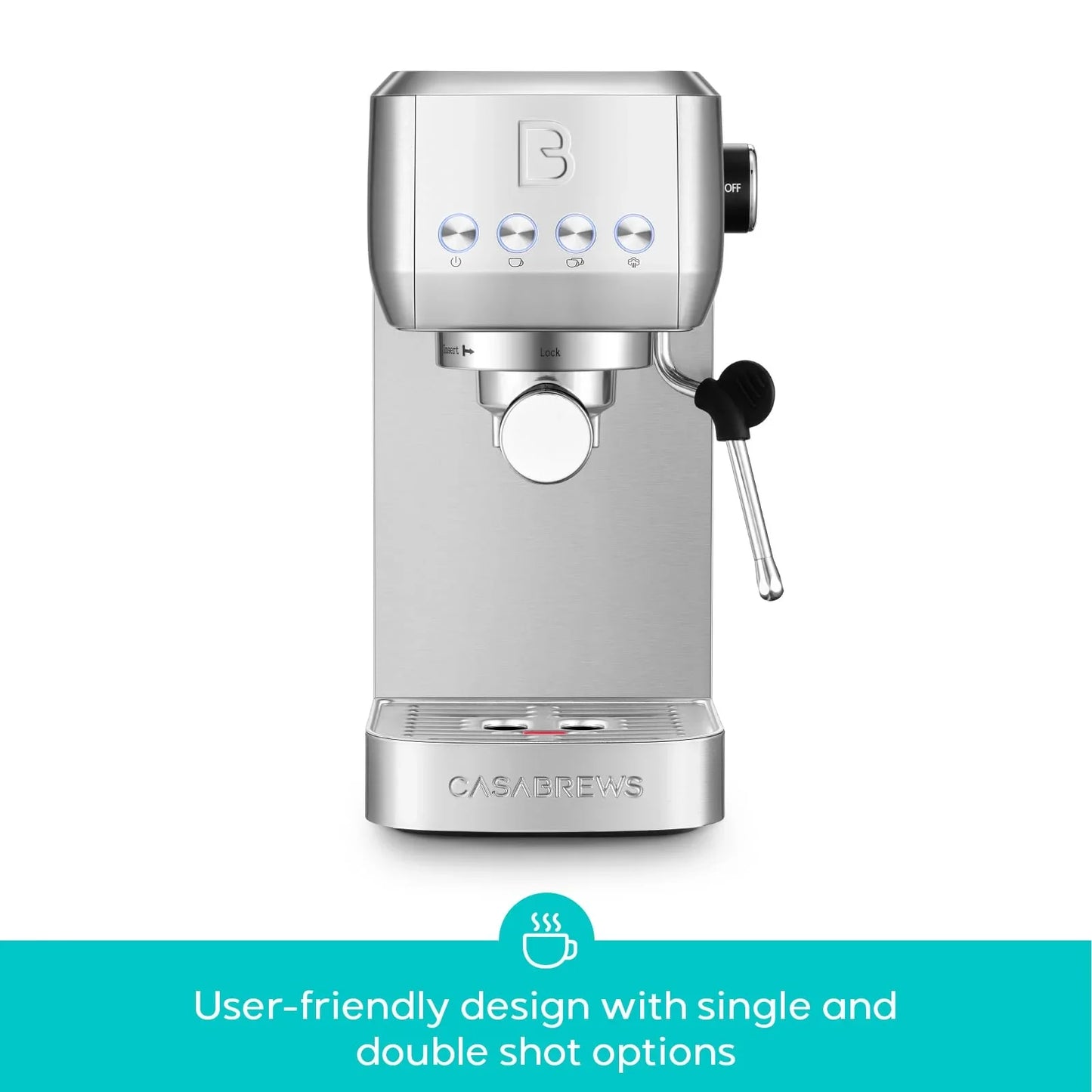 CASABREWS 3700 Essential Espresso Machine 20 Bar, Stainless steel Coffee Maker with Milk Frother, Espresso Coffee Machine for Cappuccino, Latte, 43.9oz Water Tank, Sapphire Blue - Jlhbookstore.store