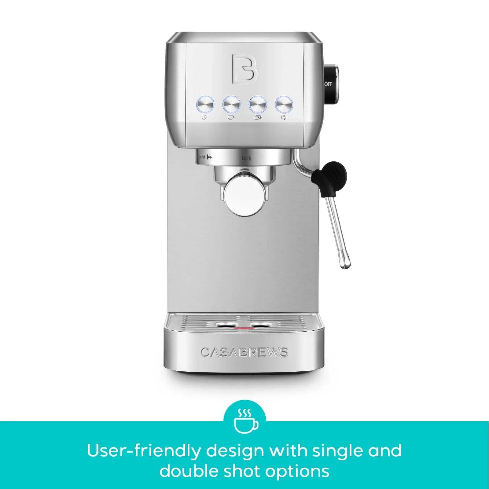 CASABREWS 3700 Essential Espresso Machine 20 Bar, Stainless steel Coffee Maker with Milk Frother, Espresso Coffee Machine for Cappuccino, Latte, 43.9oz Water Tank, Sapphire Blue - Jlhbookstore.store